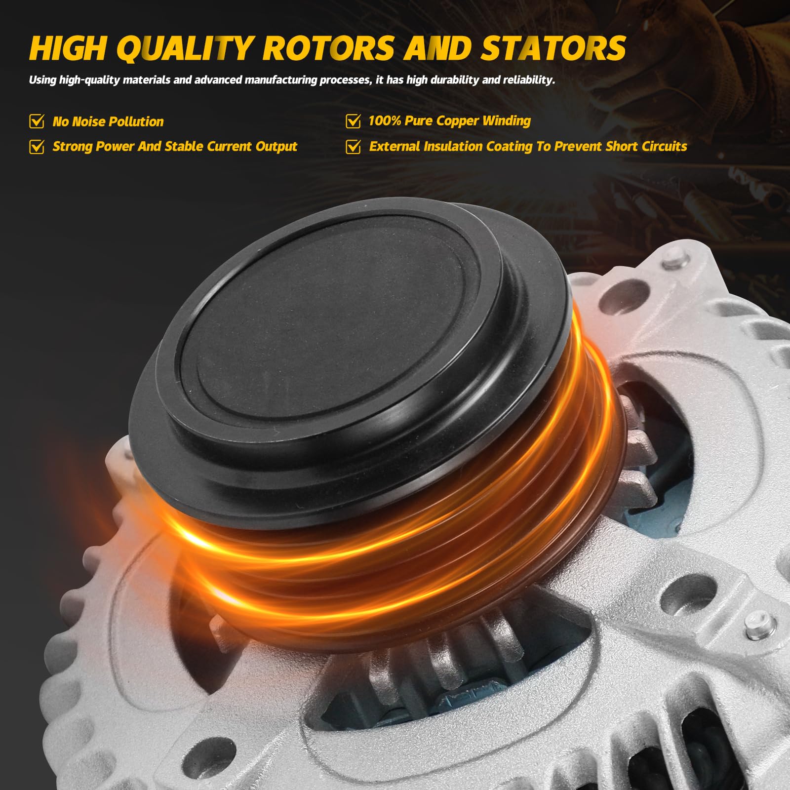 YINAVAGAD 31100-RV0-A01 Alternator for Honda Pilot 3.5L 2012 2013 2014 2015, Odyssey 2011 2012 2013, Ridgeline 3.5L 2012 2013 20