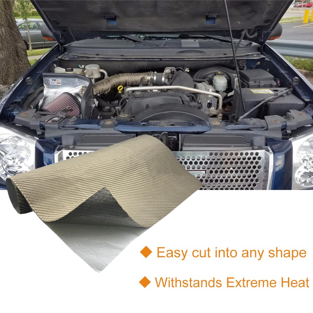 Degeoberlin Titanium Adhesive Backed Exhaust Heat Shield Tape For Wall Behind Grill 2500 Degrees High Temp Protection Material T