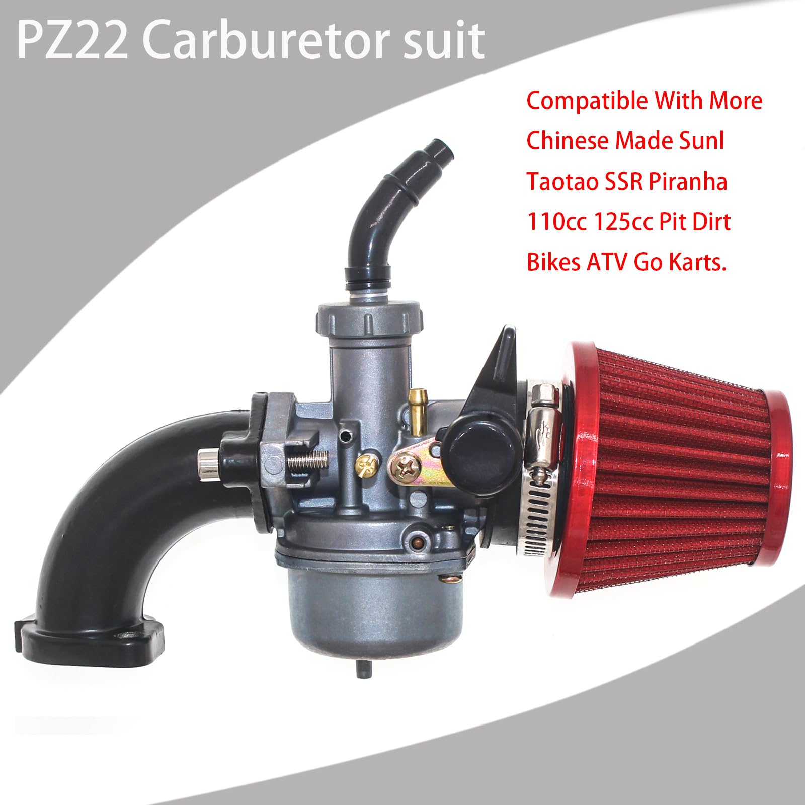 PZ22 Carburetor 22mm Carb For SSR 125cc 110cc CRF50cc TaoTao Coolster Apollo 125cc 110cc 70cc 50cc Tao DB14 DB24 ATV Pit Dirt Bi