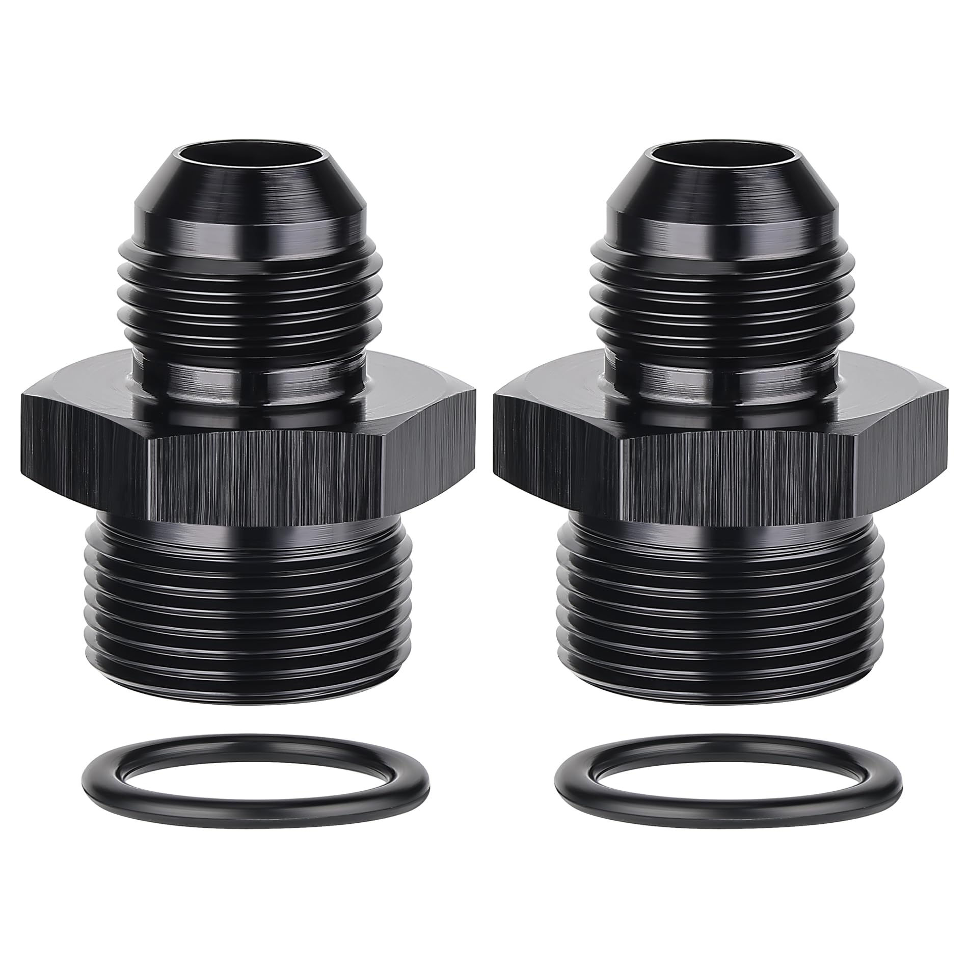 Evil Energy 8An Male Flare To M24 X 1.5Mm Male Metric Fitting Adapter Aluminium Alloy 2Pcs
