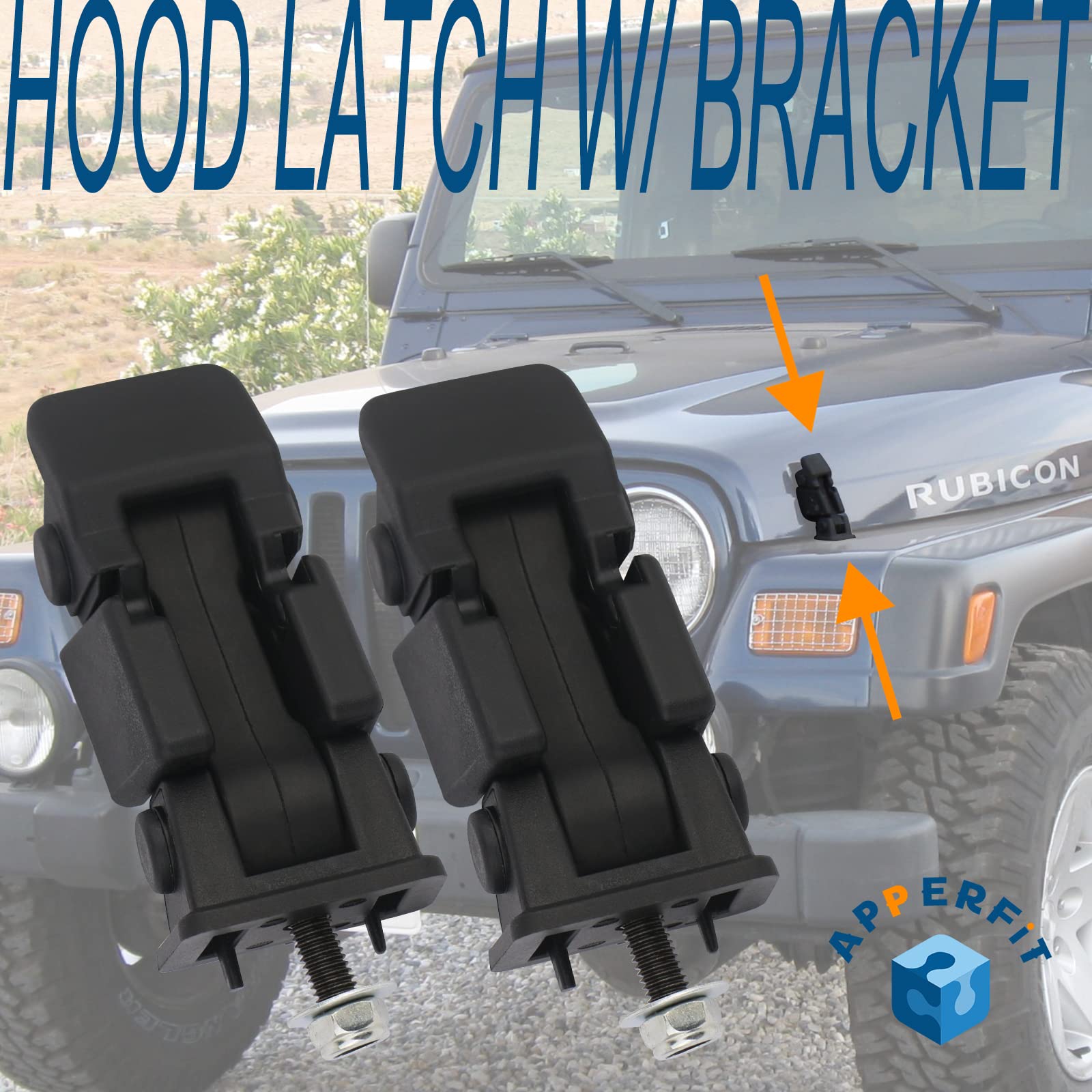 Apperfit Hood Latch Catch W/Bracket Compatible With Jeep Wrangler Tj 1997 1998 1999 2000 2001 2002 2003 2004 2005 2006