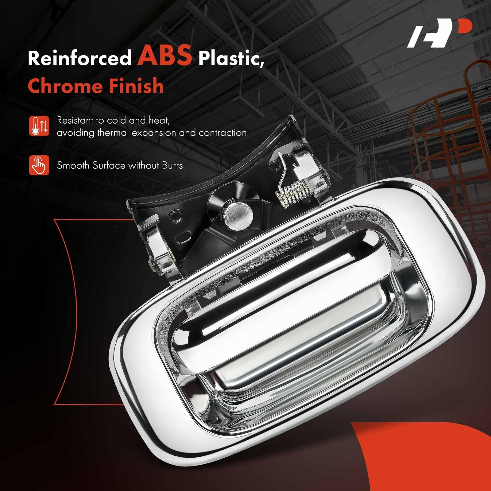 A-Premium - Tailgate Handle & Bezel Assembly - Compatible with 1999-2007 Chevy Silverado GMC Sierra 1500 2500 3500 - Chrome Fini
