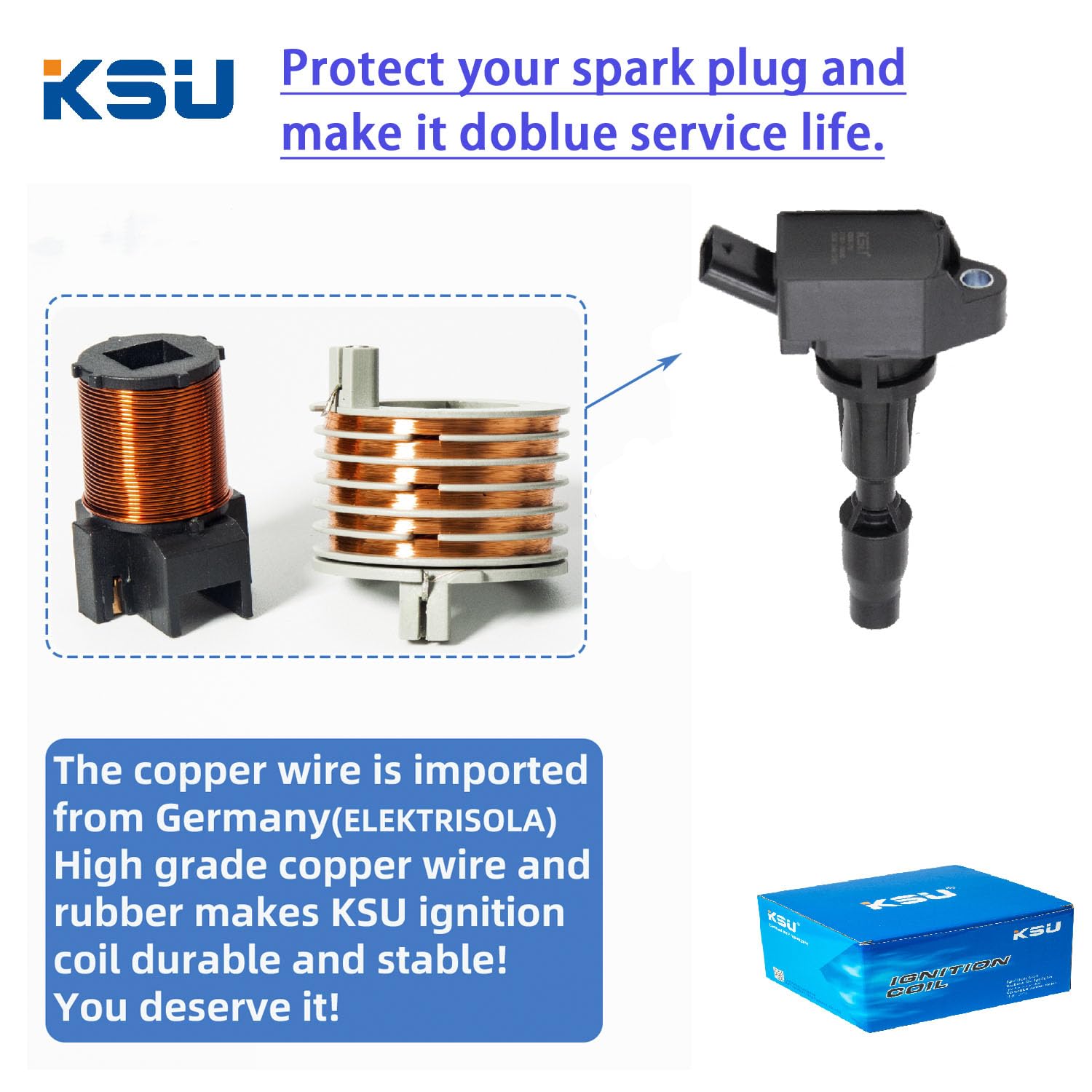 KSU Coil pack & Spark Plug compatible with Hyundai Tucson 2.4L L4 2018-2021