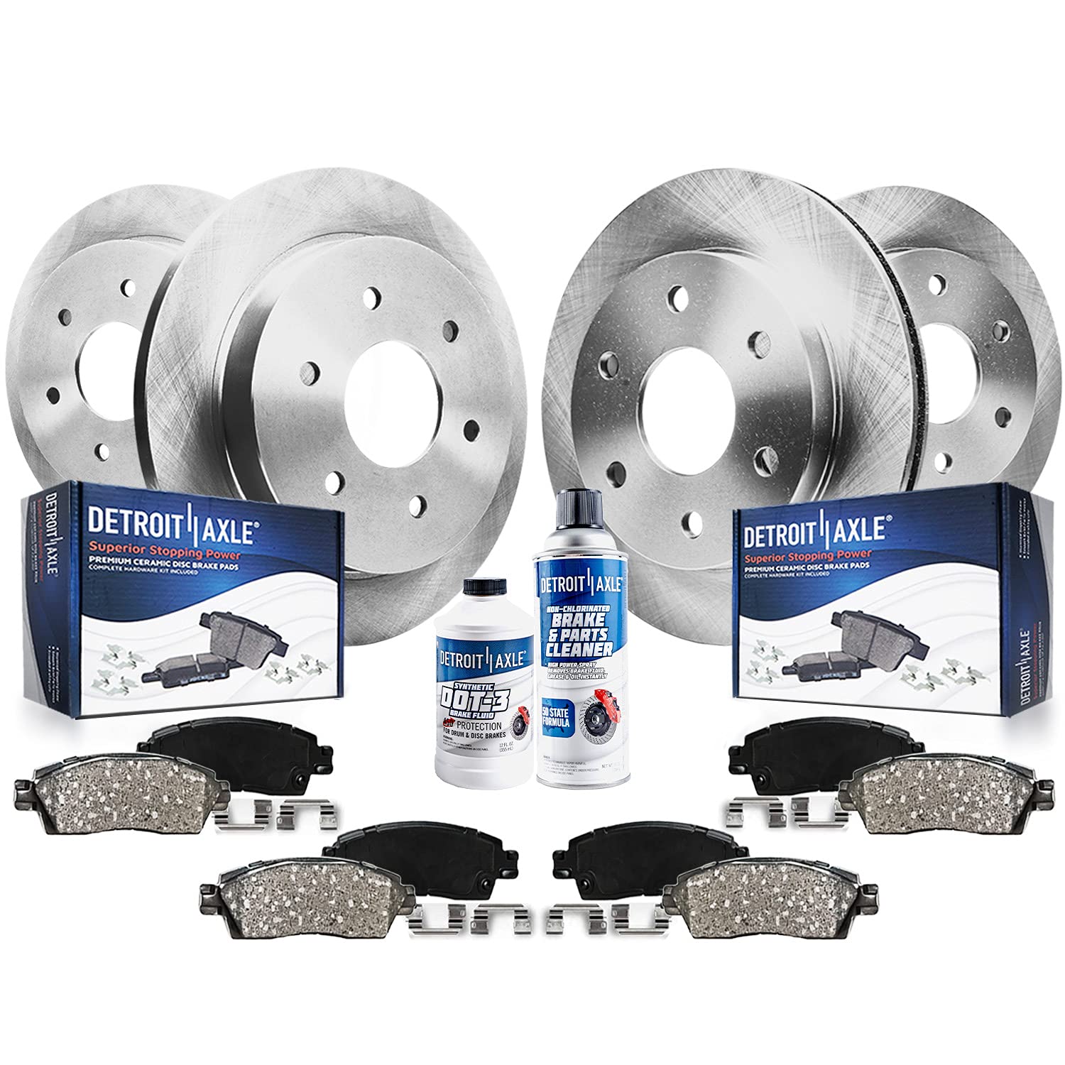 Detroit Axle - Brake Kit for Infiniti QX56 Nissan Pathfinder Armada Titan Disc Brake Rotors Ceramic Brakes Pads Replacement: 12.
