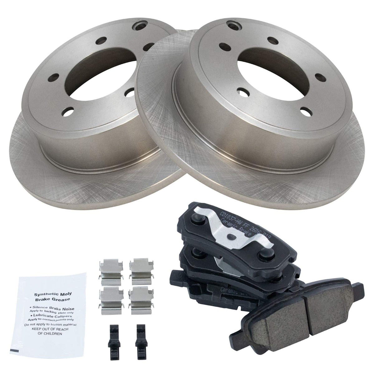 TRQ Rear Ceramic Brake Pad & Rotor Disc Set for 200 Sebring Avenger Jeep