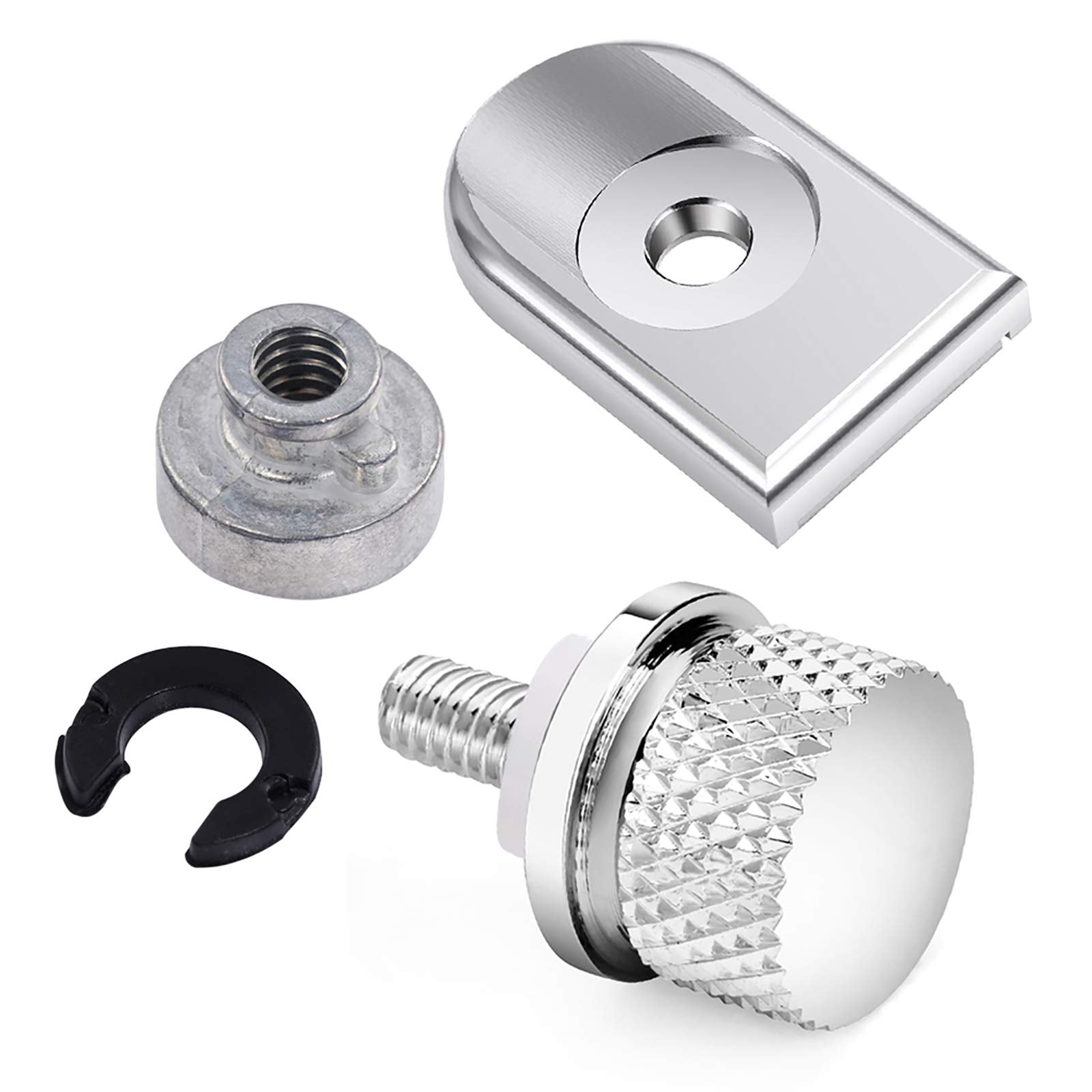 Amazicha Chrome Stainless Steel Seat Bolt Nut Tab Screw Mount for Harley Davidson Sportster Softail Touring Dyna 1997-2024, Model KXDO9481ILBVJ