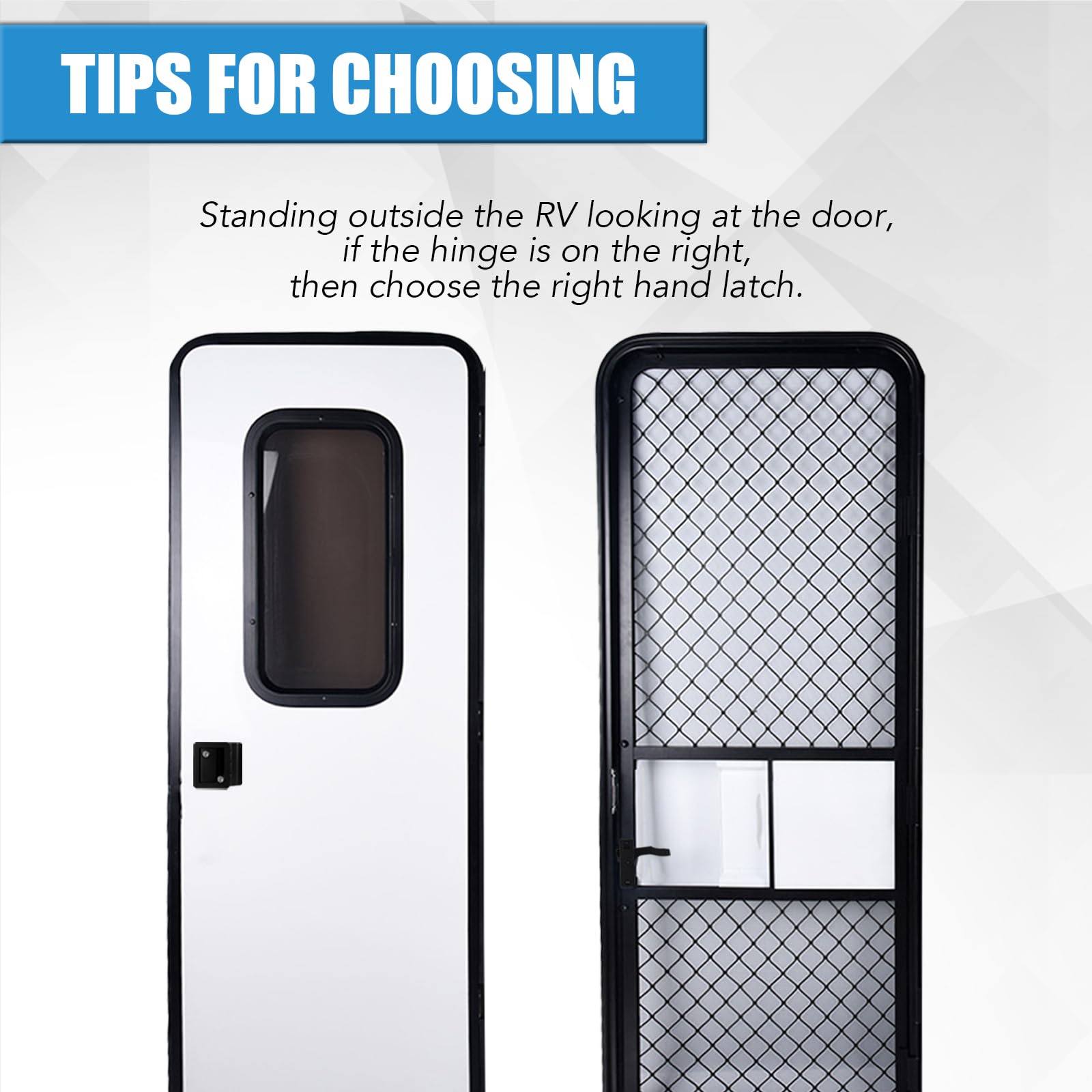 RV Screen Door Latch (Right Hand), Screen Door Handle Latch Replacement Kit for RV Camper, Motorhome, Travel Trailer