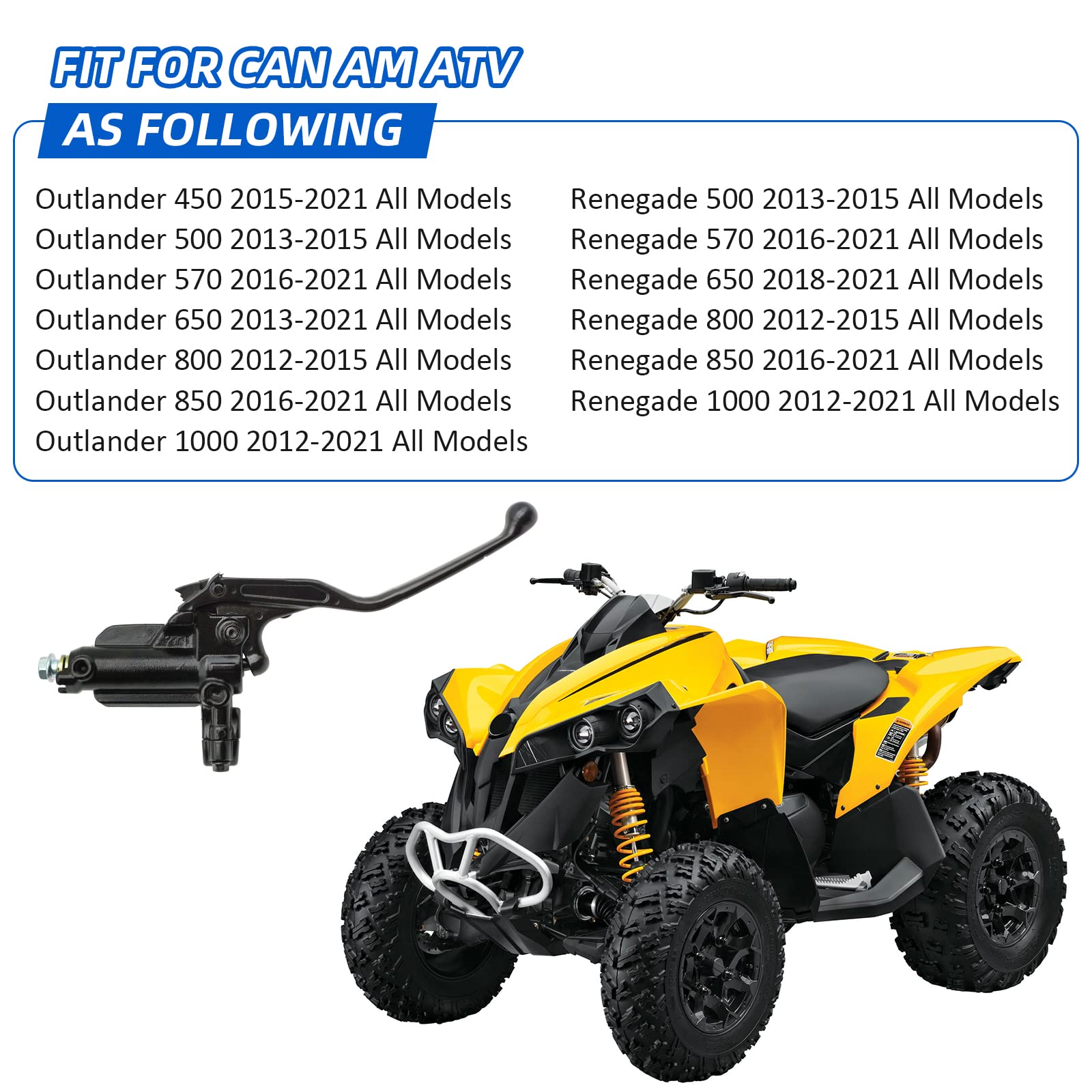 Front Left Brake Master Cylinder For Can Am Outlander Renegade 450 500 570 650 800 850 1000 2012-2021 All Editon, OEM# 705600865