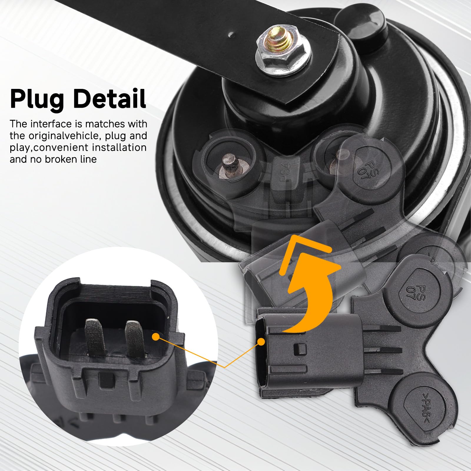 Farbin Car Horn Compatible With Hyundai/Kia. 12V Waterproof Auto Horn Loud High/Low Tone Electric Snail Horns With Protective Gr