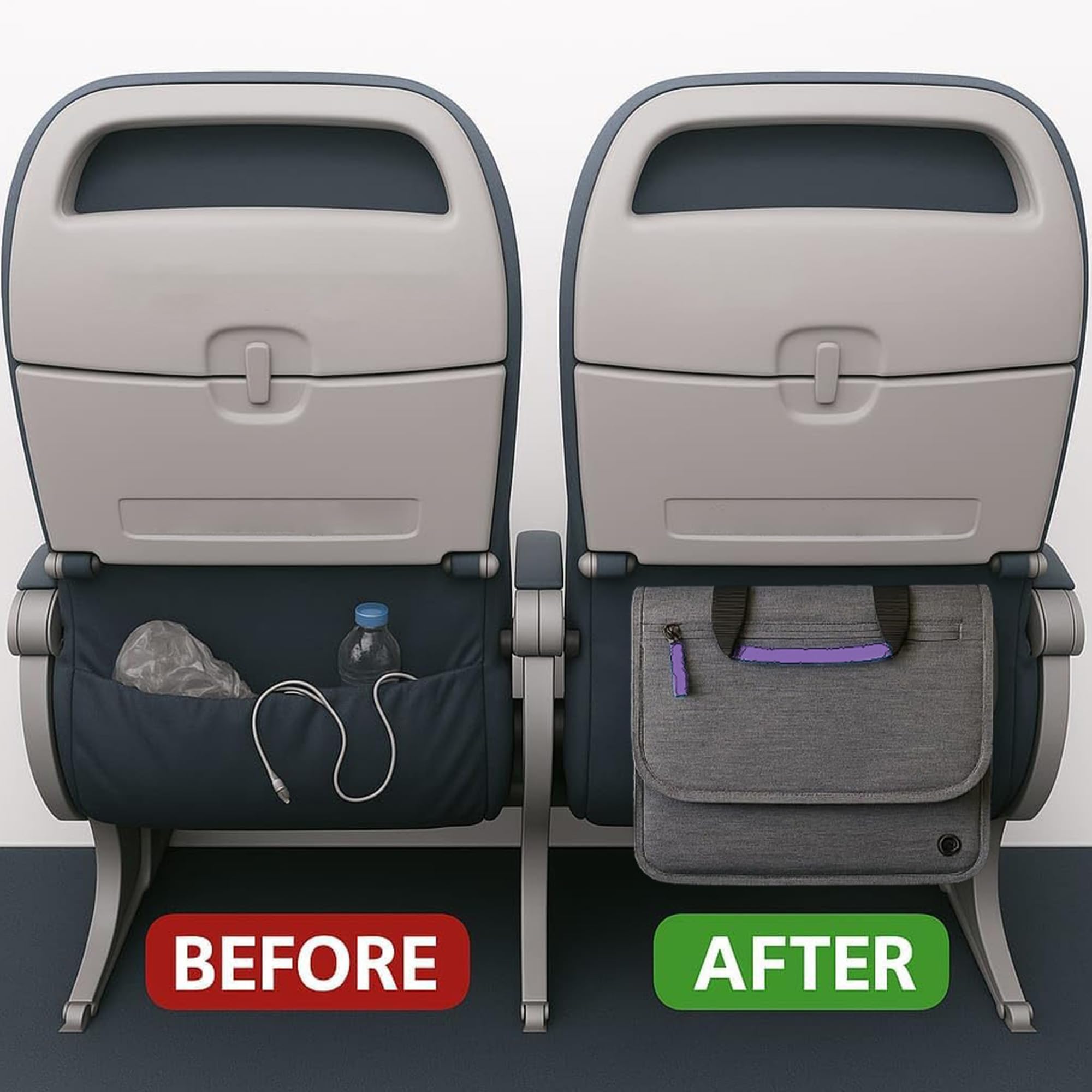 So~Mine Airplane Pocket Organizer | Tray Table Cover | In Flight Seat Back Organizer Bag | Commuter Essential Travel Bag | Media