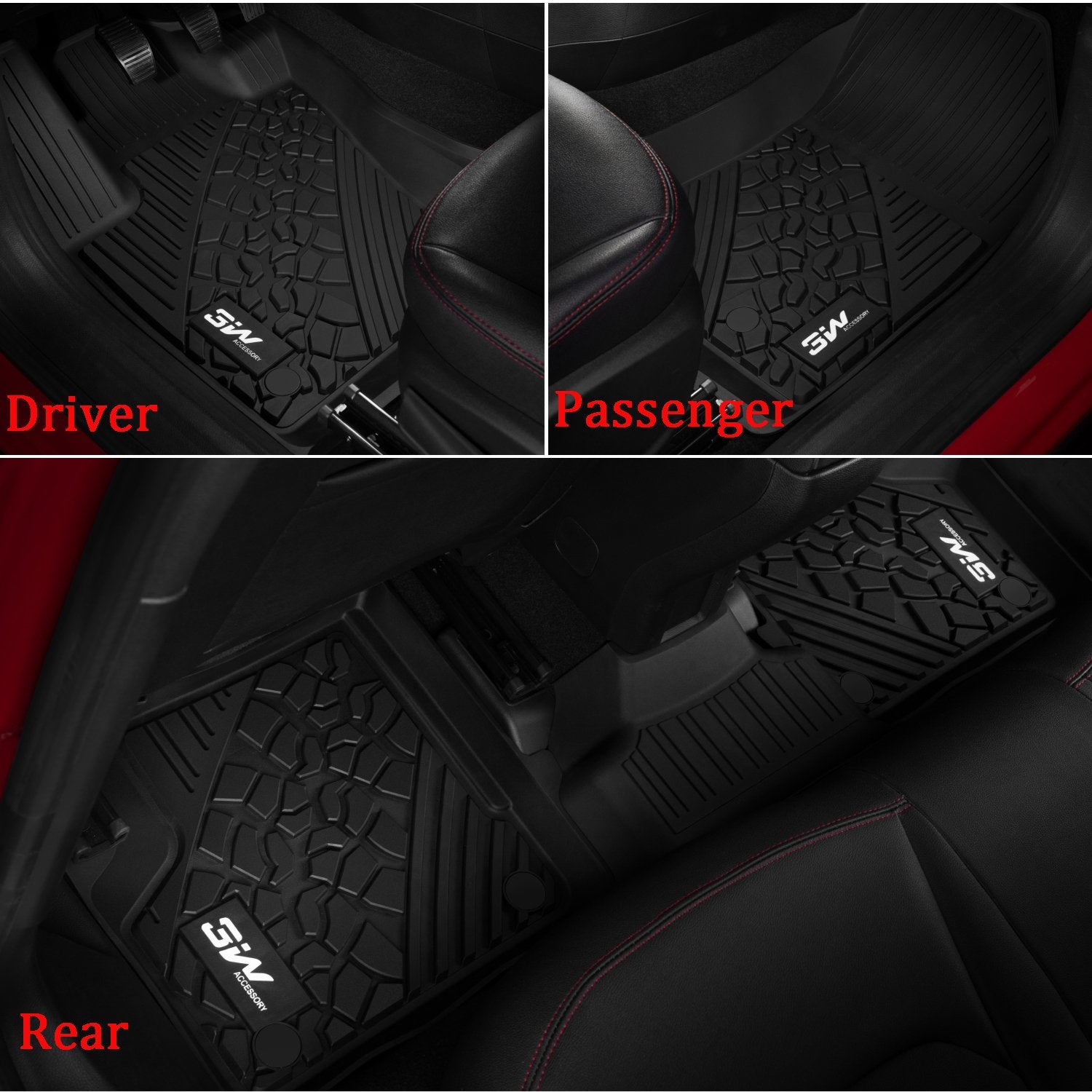 3W Floor Mats Fit For Jeep Renegade 2015-2023 Tpe All Weather Custom Fit Floor Liner For Jeep Renegade 1St And 2Nd Row Full Set