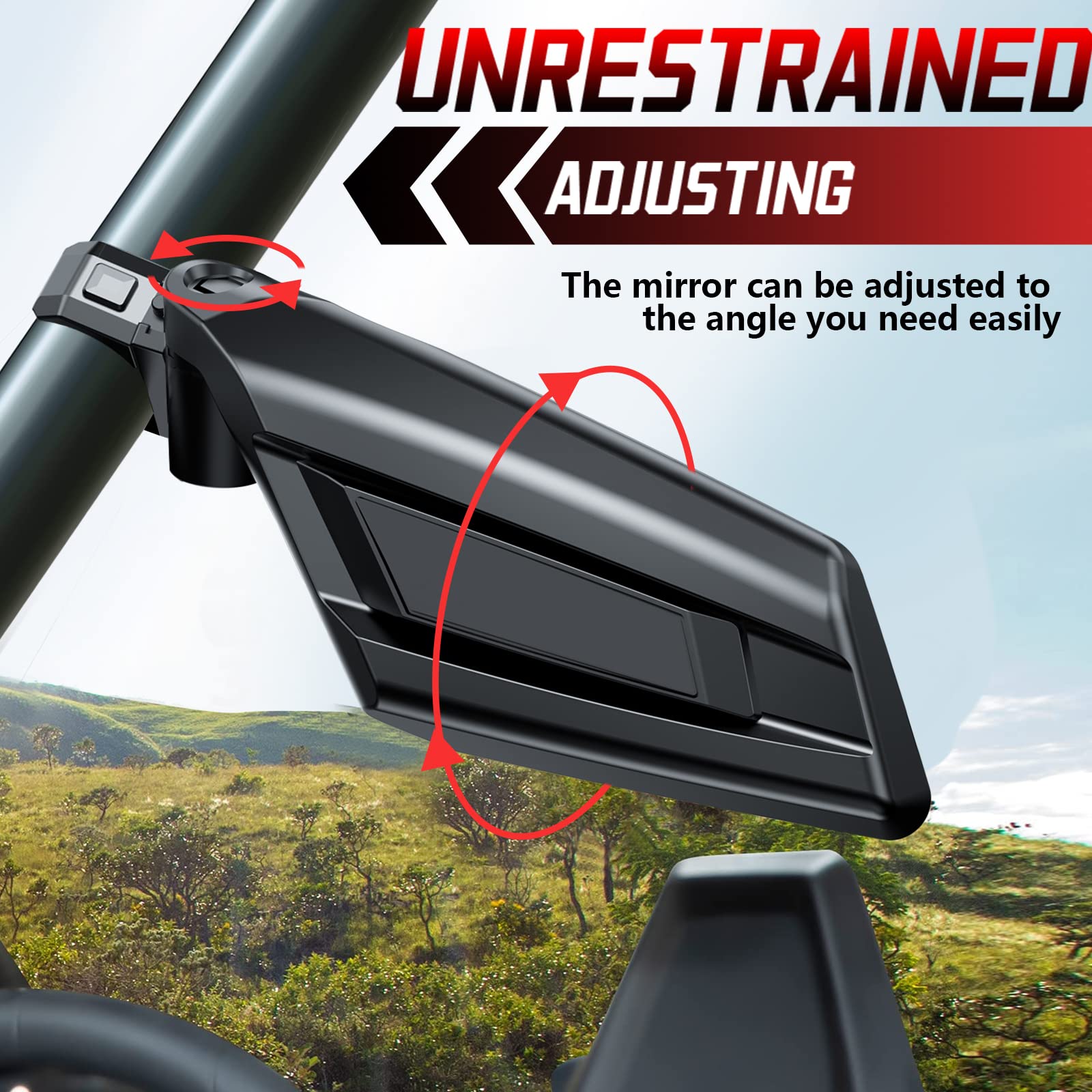 Esploratori Utv Side Mirrors For 1.5'-2' Roll Bar Sxs Rzr Side Mirrors With Adjustable Mirror Compatible With Polaris Rzr 1000 Can Am Maverick Kawasaki Mule Arctic Cat Wildcat Pioneer Rhino Yamaha Yxz