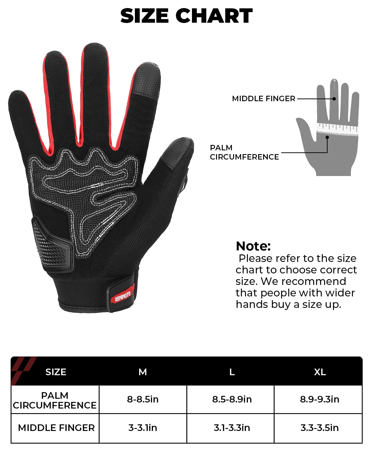 Kemimoto Motorcycle Gloves, Touch Capable Riding Gloves With Hard Knuckle, For Men Outdoor Sports Riding Cycling Motorcross Motorbike Racing Dirt Bike Atv Utv Outdoor Gloves