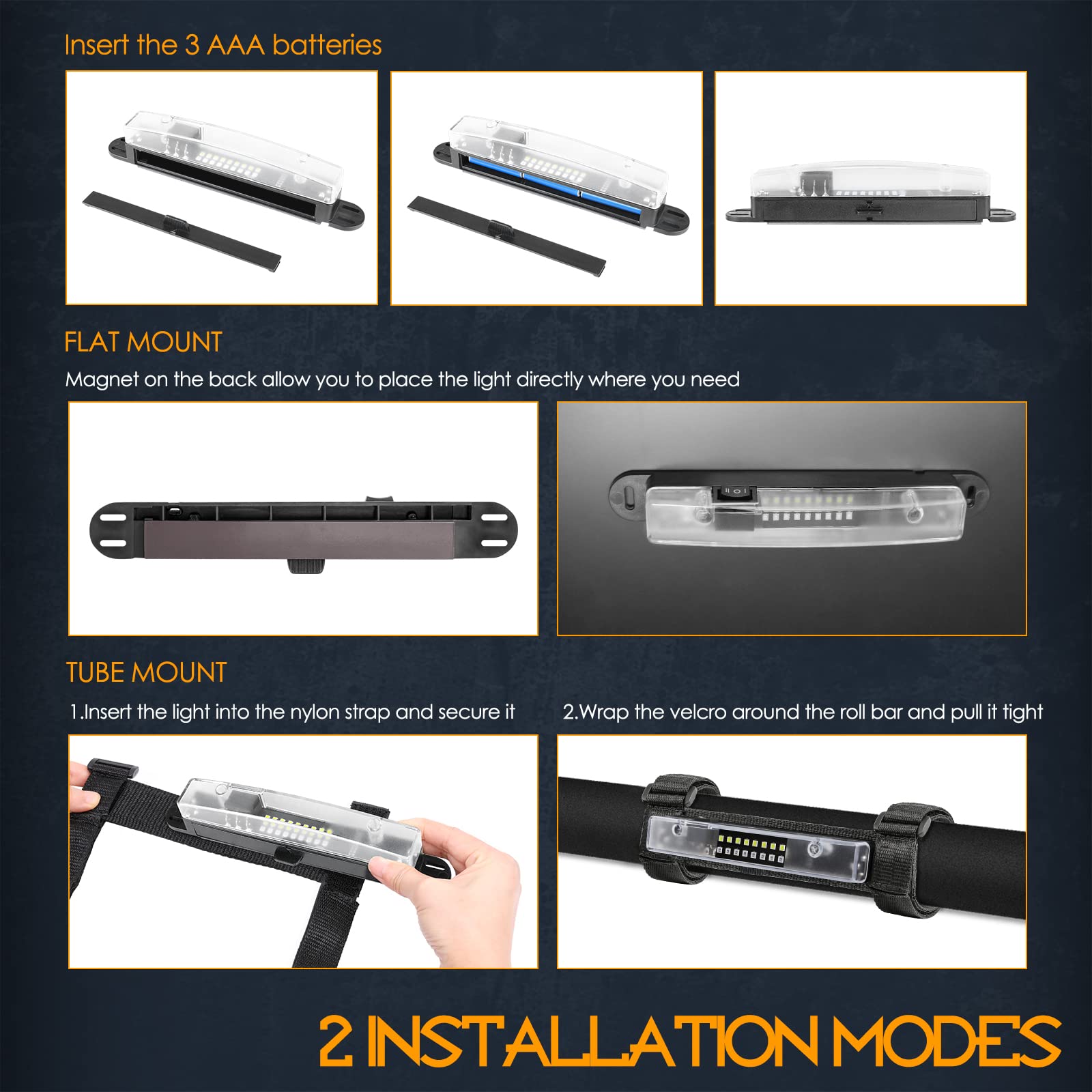 Nirider Utv Interior Light Universal Roll Bar Mount Led Light Utility Roll Cage Light Courtesy Light Interior Dome Light For Utv Atv Polaris Rzr Can-Am Truck Car Off Road Vehicle - White Red