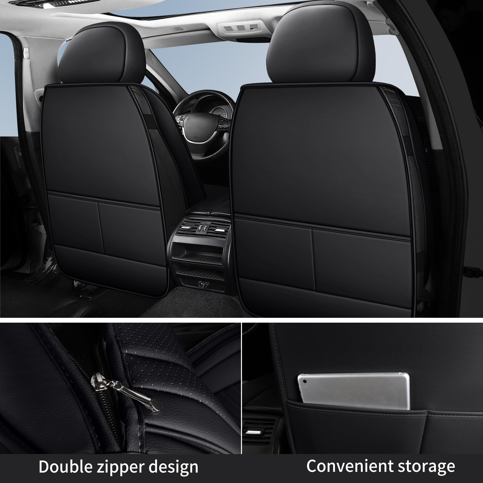 Hchengkikz Car Seat Covers,Breathable And Waterproof Faux Leather Automotive Seat Covers,Universal Anti-Slip Driver Seat Cover F