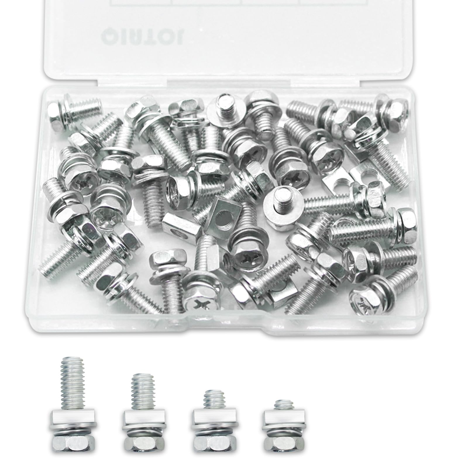 Qiatol 80 Pcs Bolts And Nuts Kit, Motorcycle Battery Bolts And Nuts, M6 Motorcycle Battery Screw And Nut, Battery Terminal Bolts