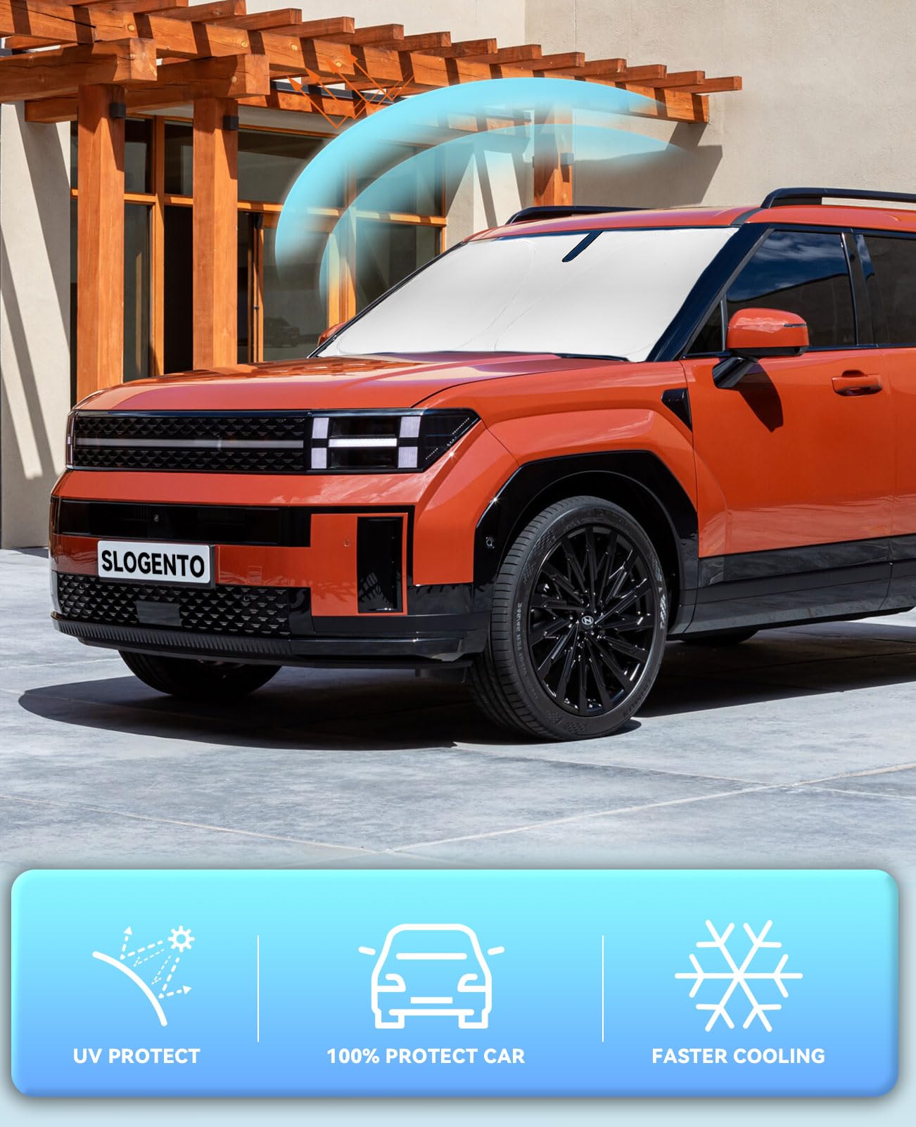 Sunshade For Santa Fe Windshield Sun Shade For 2019 2020 2021 2022 2023 Hyundai Santa Fe Front Window Sun Visor Protector Cover