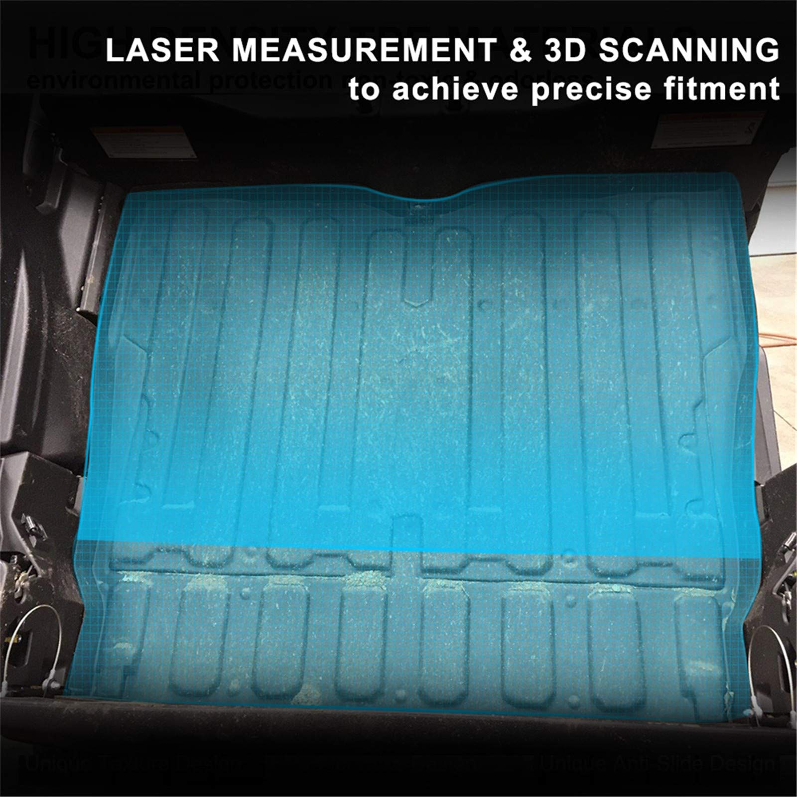 Kiwi Master Bed Liner Mat Compatible For 2016-2024 Honda Pioneer 1000-5 Accessories All Weather Protector Slush Cargo Trunk Tray Liner Black