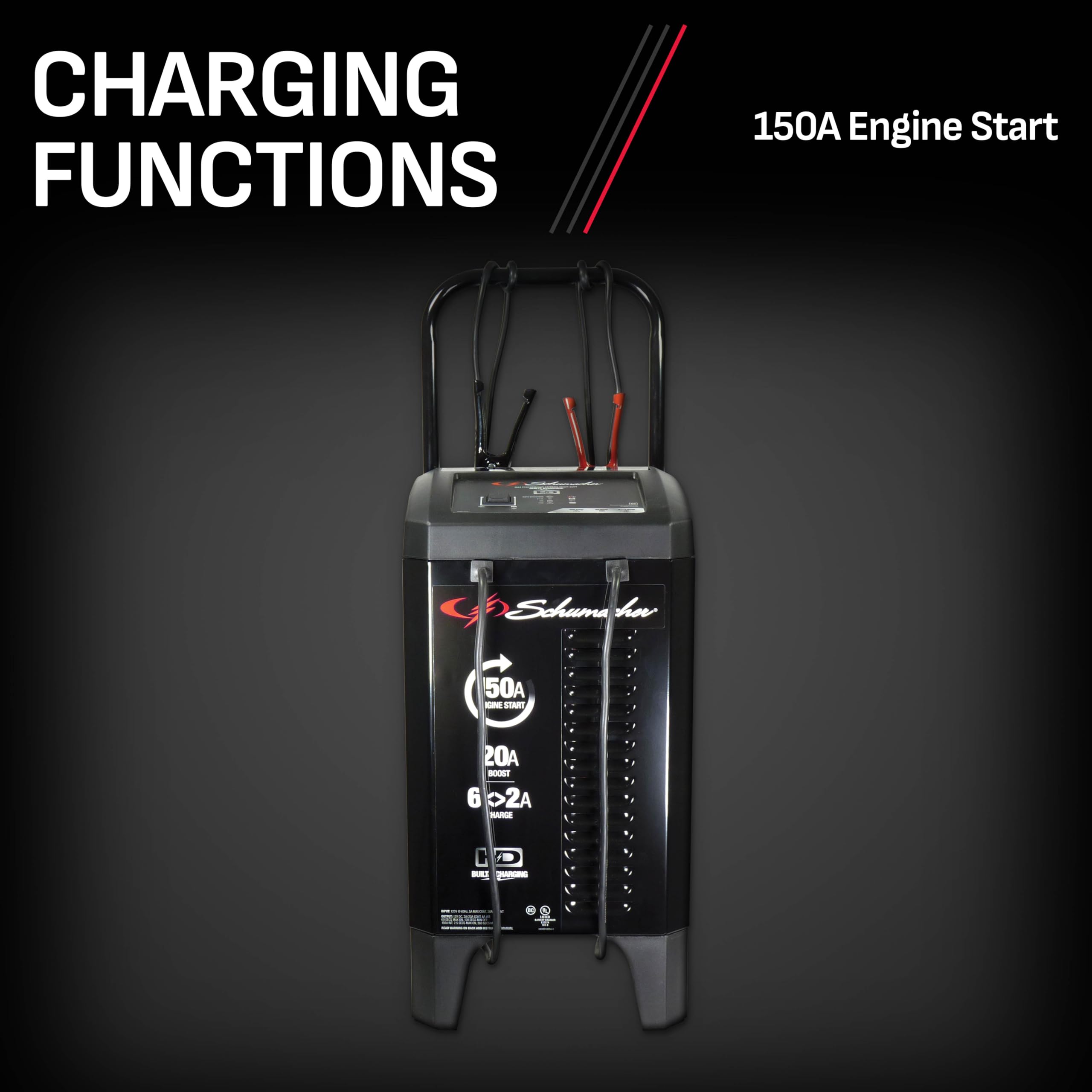 Schumacher Electric 150A 12V Wheeled Battery Charger/Engine Starter For Cars, Trucks & Rvs - Automatic Car Battery Charger/Maint