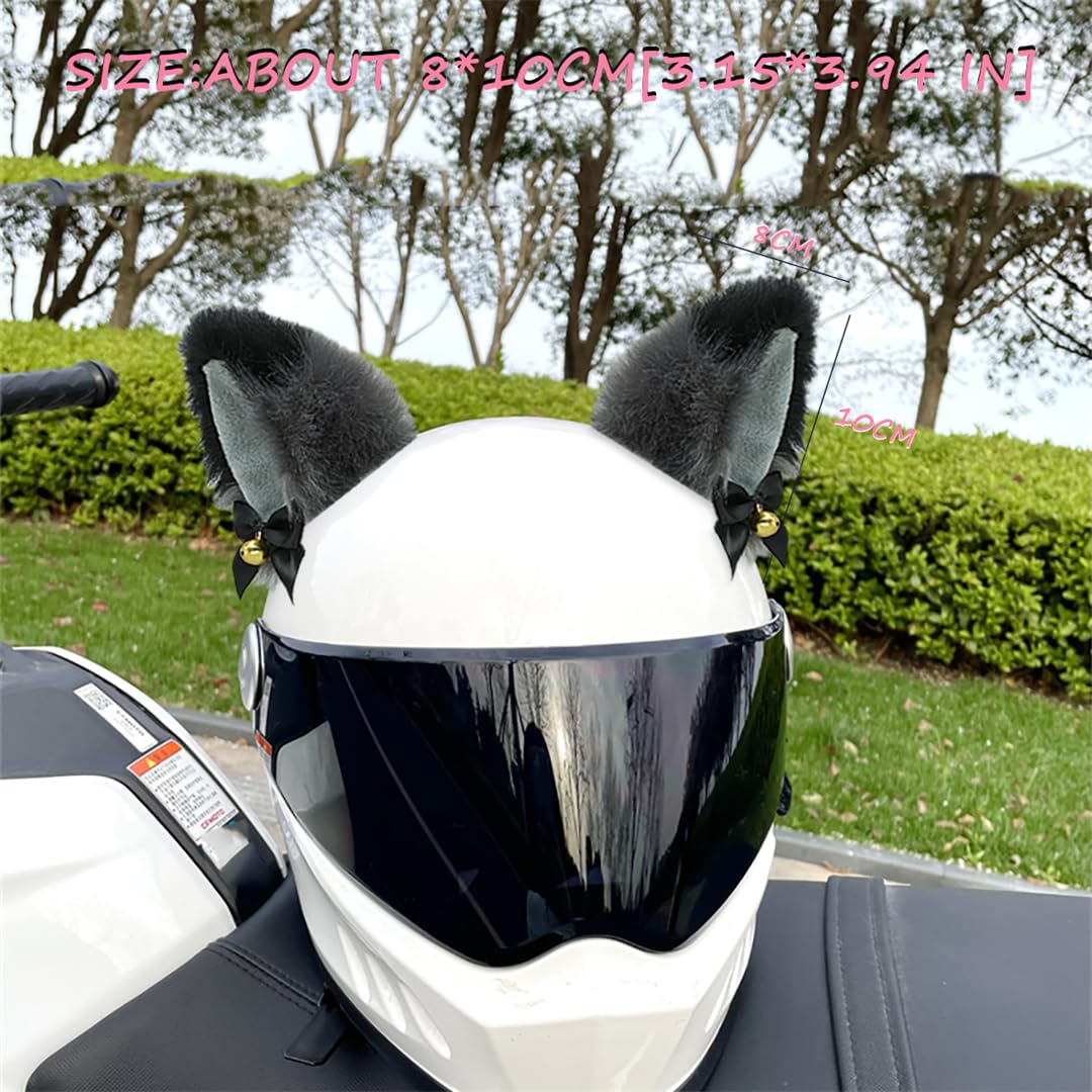 1 Pair Cute Cat Ears Helmet Decorations Helmet Accessories Plush Helmet Ears Helmet Horns Helmet Embellishments Style 14