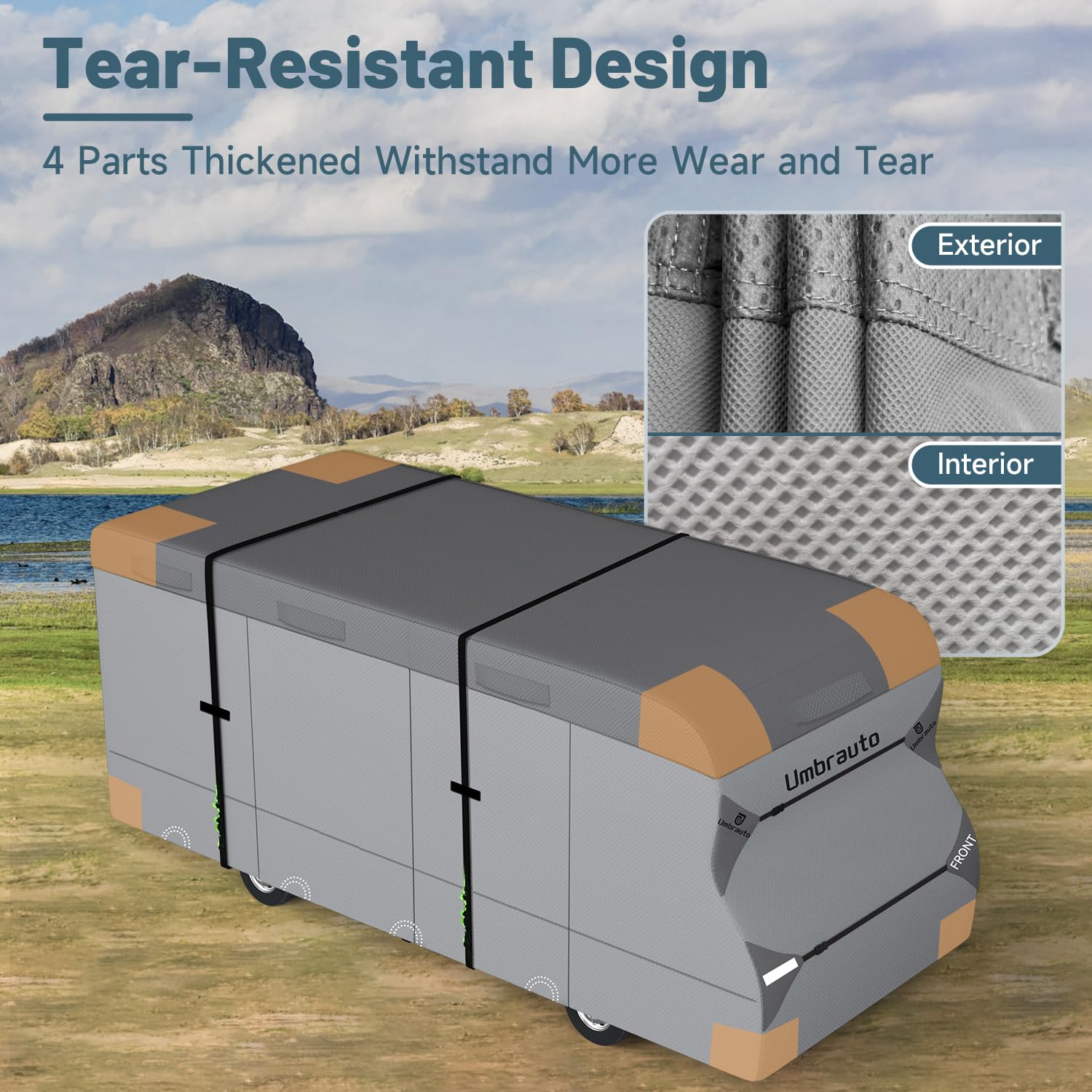 Umbrauto Class C Rv Cover Upgraded 7 Layers Anti-Uv Top Panel Motorhome Cover Windproof Camper Cover Fits 20' To 23' Motorhome W