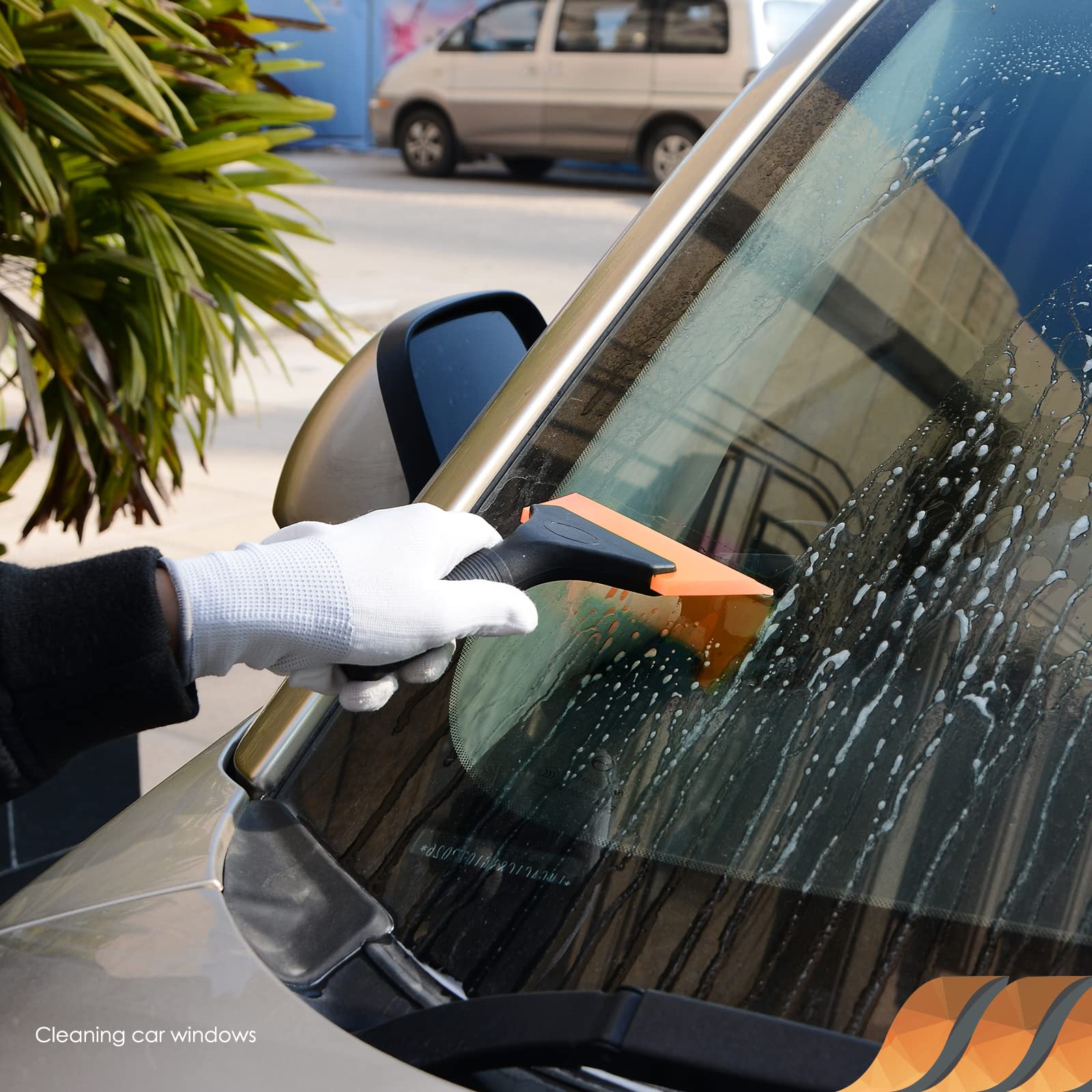 Ehdis Small Squeegee 5 Inch Rubber Window Tint Windshield Scraper For Car,Glass, Mirror, Shower, Door,Bathroom Cleaning(Orange, 2)