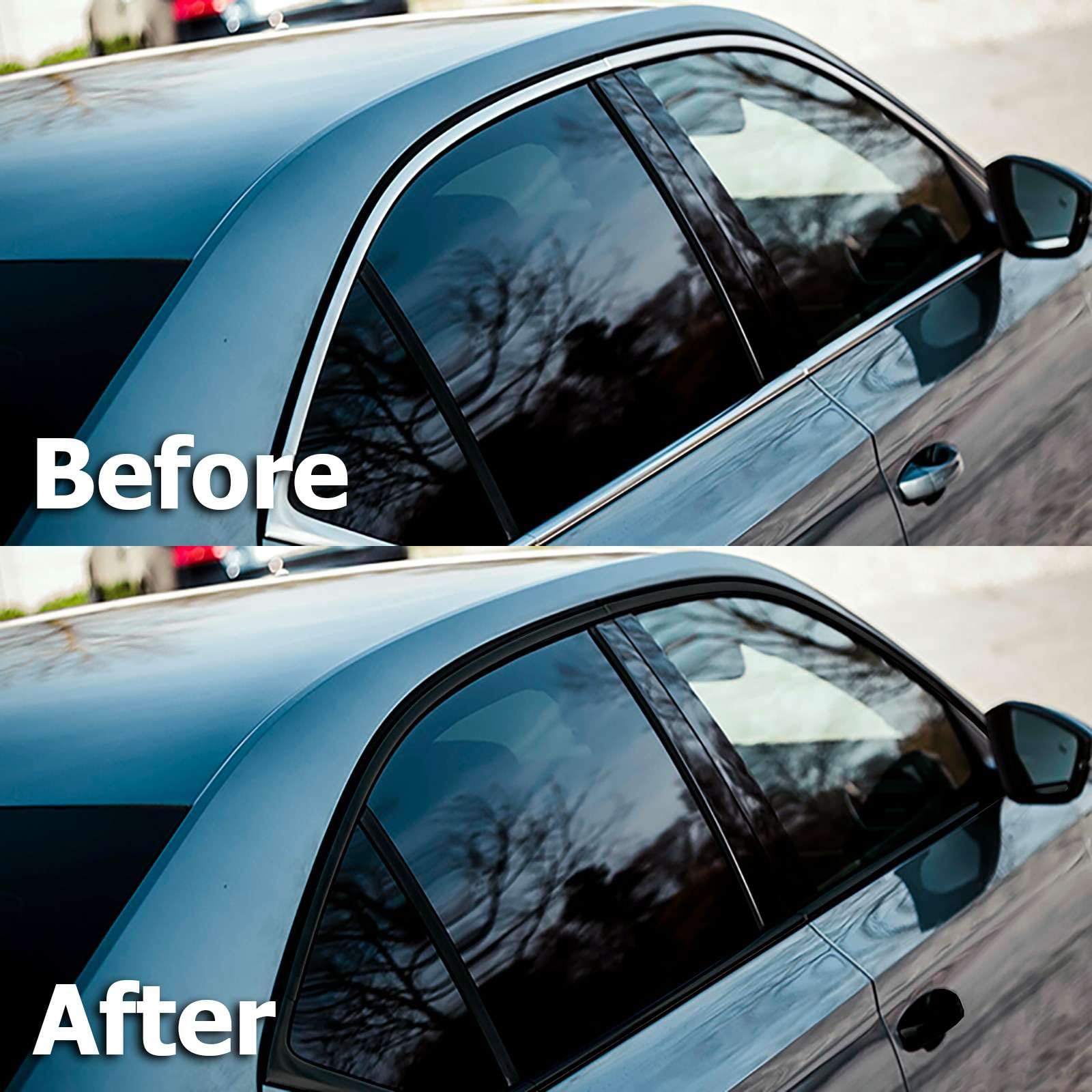 2 inches x 25 feet Matte Black Vinyl Wrap Kit for Black Out Chrome Remove Window Trim Door Trim with Tool Kit