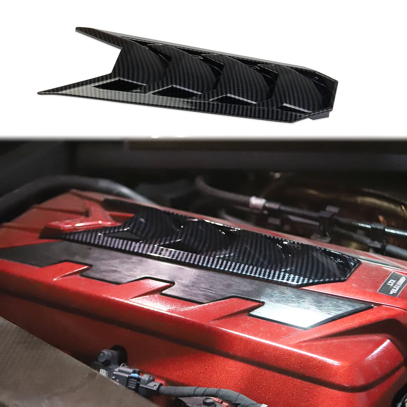 Engine Shroud Cover Panel Trims For Chevrolet Corvette C8 2020-2023 Accessories (Carbon Fiber)