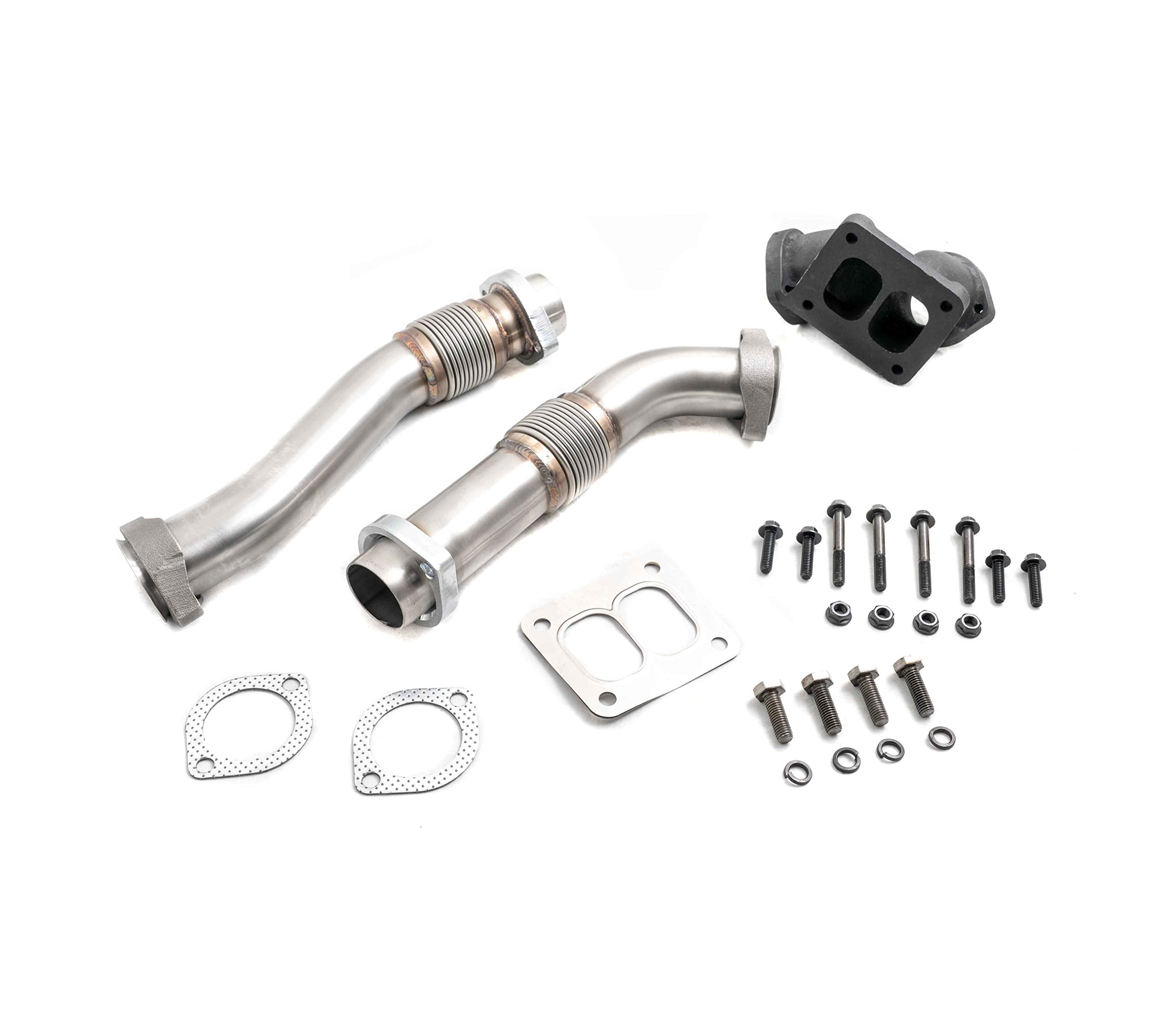 Gxp Heavy Duty Stainless Steel Bellowed Up Pipe Kit Compatible With 1994-1997 Obs Ford 7.3 Powerstroke Diesel 7.3L