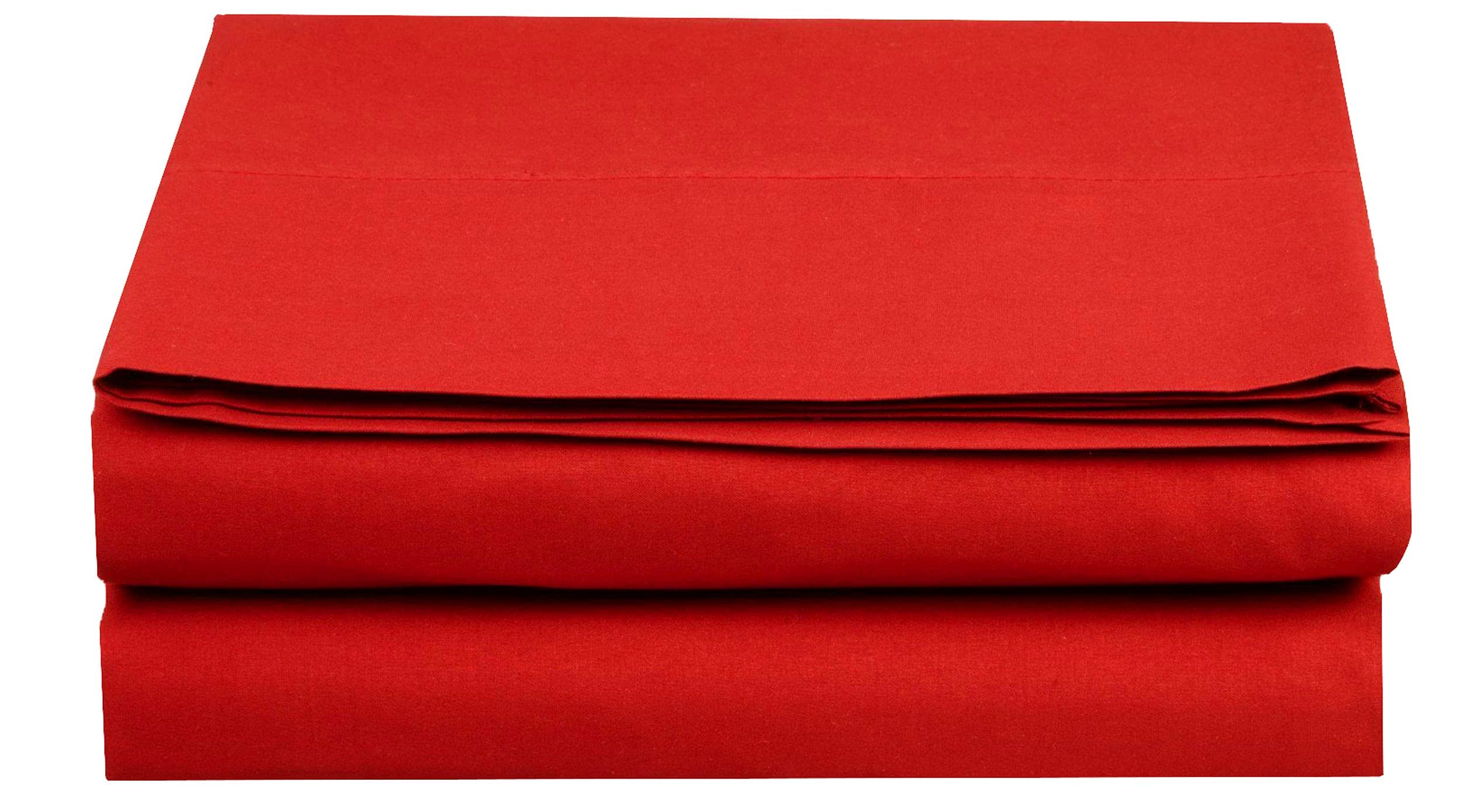 Luxury Flat Sheet On Amazon Elegant Comfort Wrinkle-Free 1500 Premier Hotel Quality 1-Piece Flat Sheet, King Size, Red