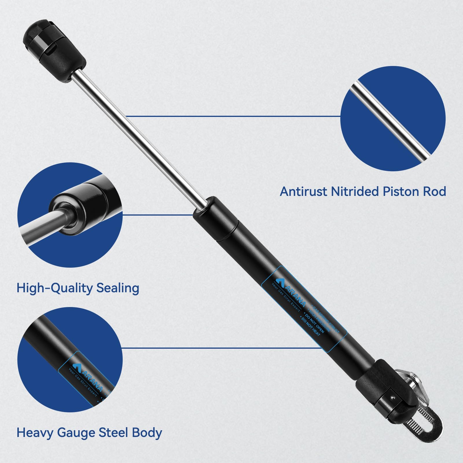 Arana 1015931 10 '' 45Lb Gas Struts Spring Shocks 10 Inch Lift Support For The Truck Tool Box Pickup Toolbox Lids Boat Rod Locke