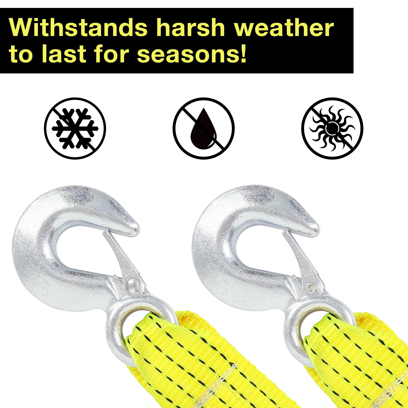 Sumpluct Atv Tow Strap With Hooks 20 Ft,15000 Lbs Towing Straps Heavy Duty With Hook 2 Inch X 20 Foot Ropes For Trucks Vehicles