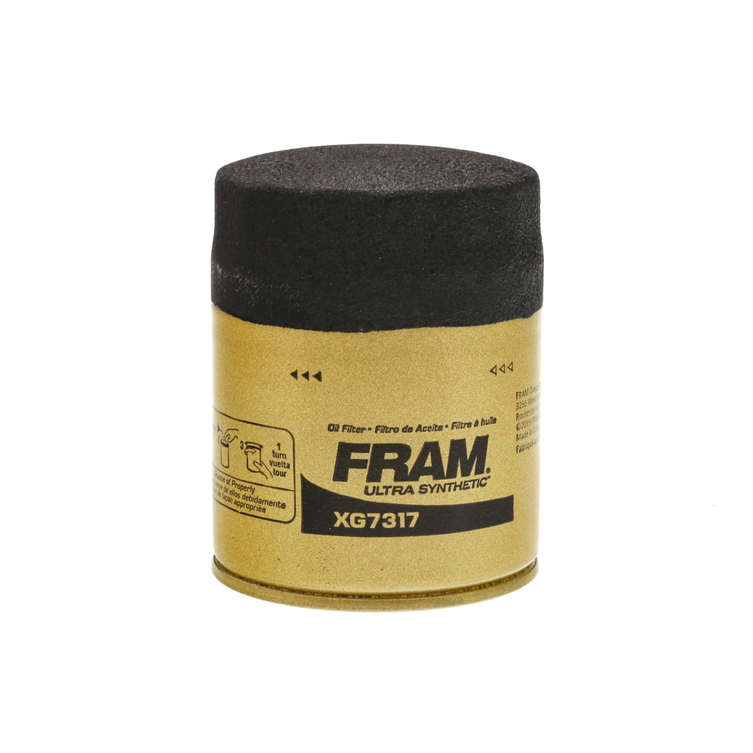 Fram Ultra Synthetic Automotive Replacement Oil Filter, Designed For Synthetic Oil Changes Lasting Up To 20K Miles, Xg7317 With