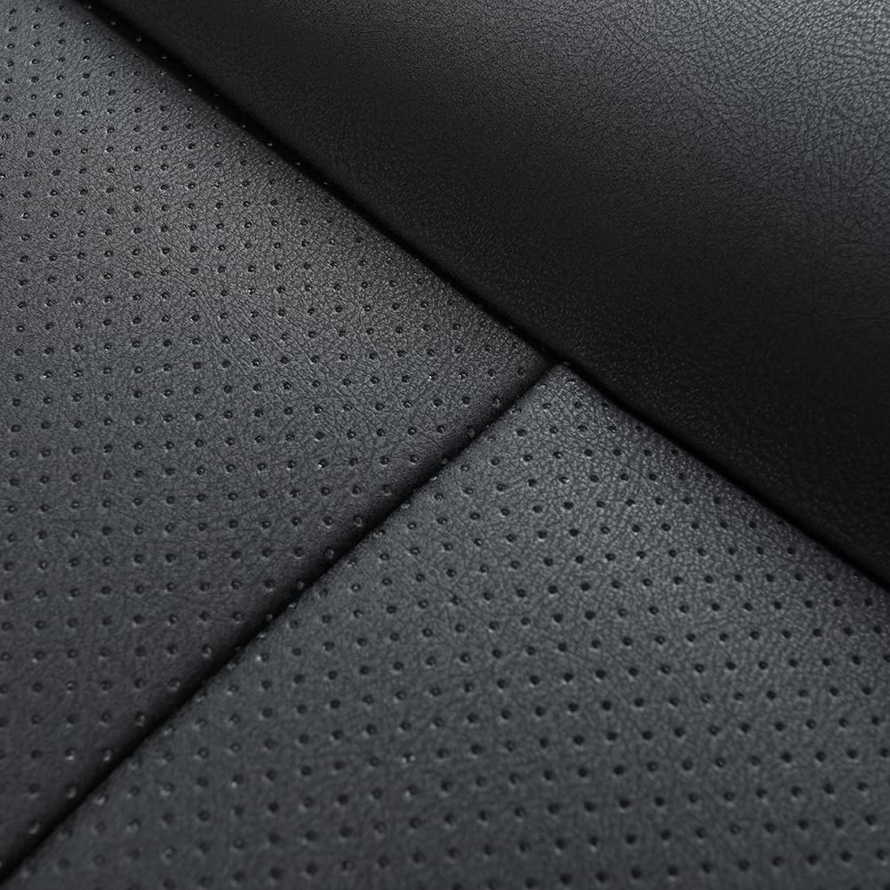 Edealyn 1Pcs Luxury Car Seat Backrest Protector Cover Car Interior Pu Leather Car Seat Cover Universal Anti-Slip Seat Cover (Black Backrest)