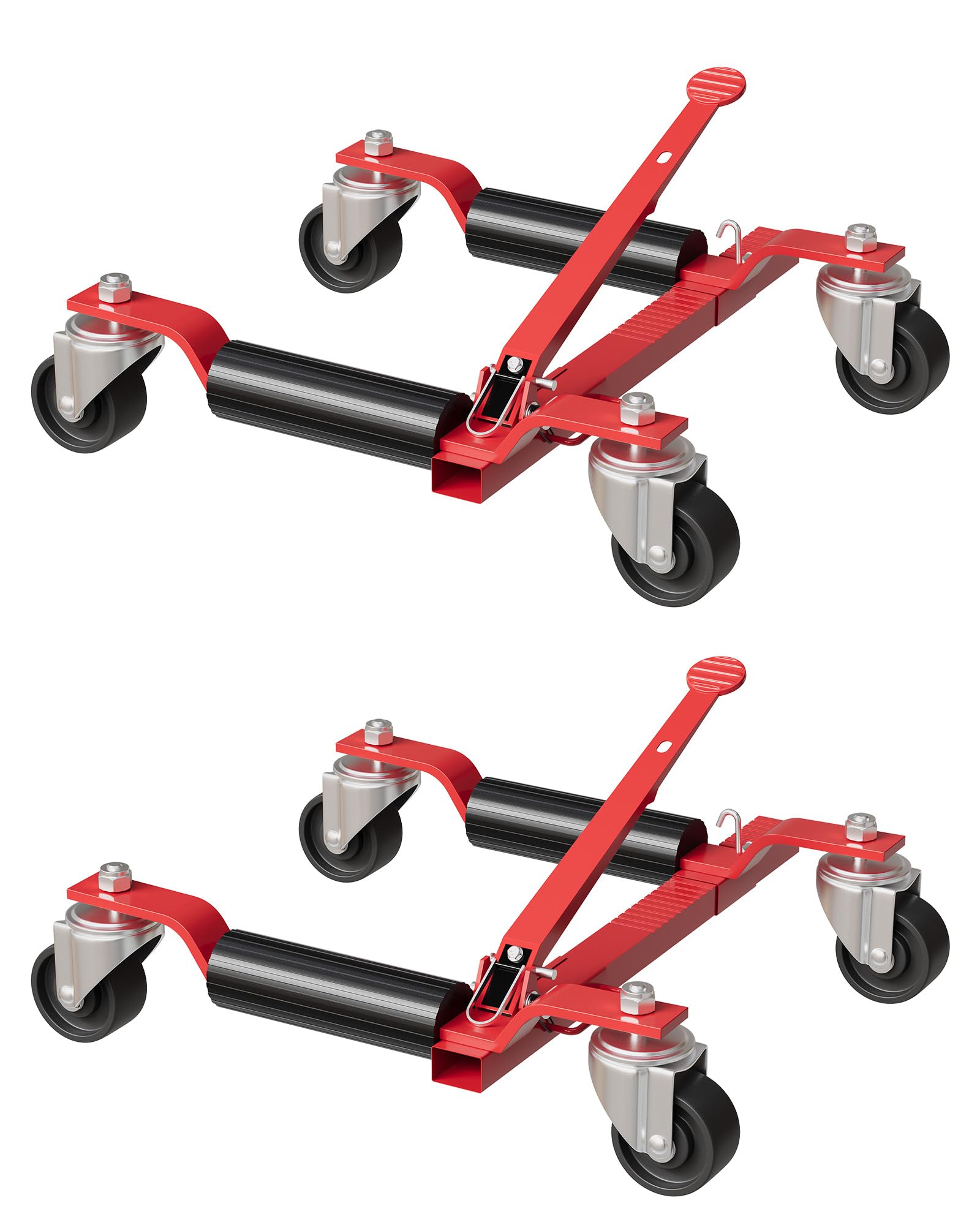 GarveeTech Car Wheel Dolly Jack Set of 2, Heavy Duty 3000 LBS Capacity Mechanical Wheel Dolly with Ratcheting Foot Pedal, Vehicl