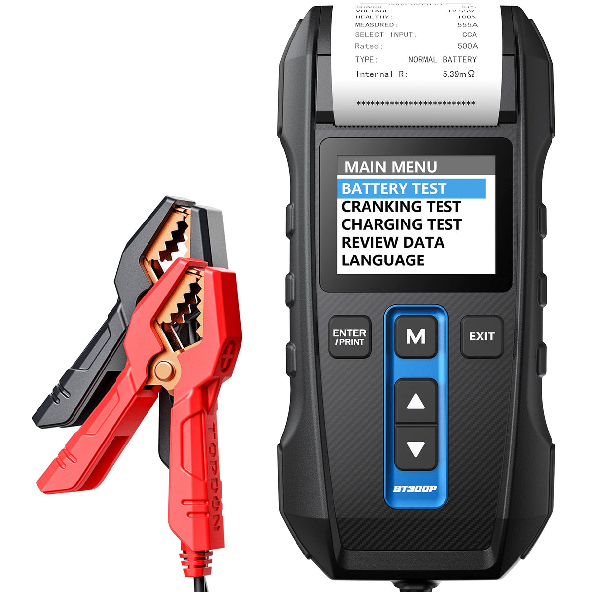 Car Battery Tester 12V 24V 100-2000Cca Lead-Acid Battery, Topdon Bt300P Alternator Tester, Load Tester, With Built-In Printer, S