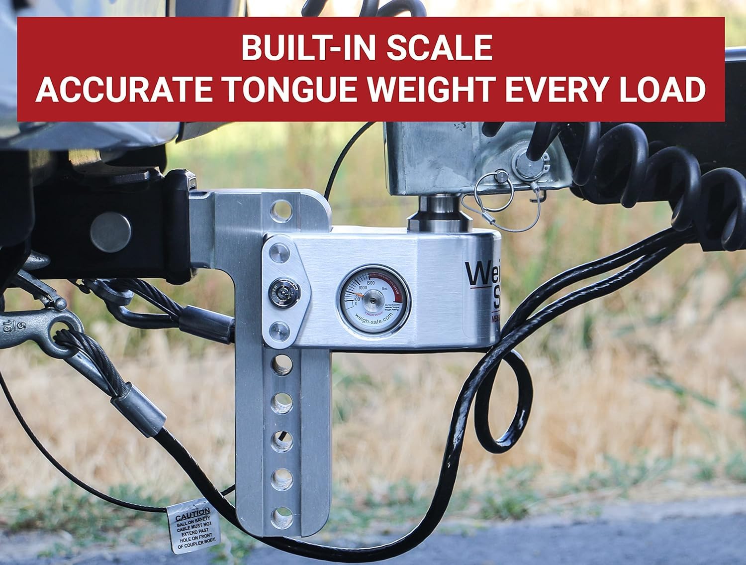 Weigh Safe Ws10-2.5-Ka 10'' Drop Hitch, 2.5'' Receiver 18,500 Lbs Gtw - Adjustable Aluminum Trailer Hitch Ball Mount W/ Built-In