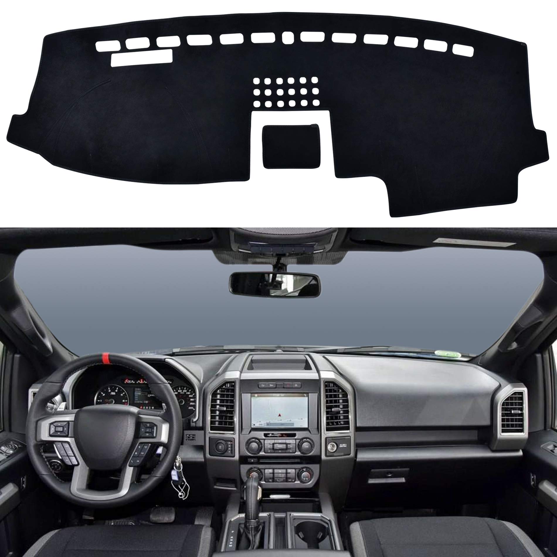 Speedwow Dashboard Dash Board Cover Mat Carpet Compatible With 2015-2018 F150