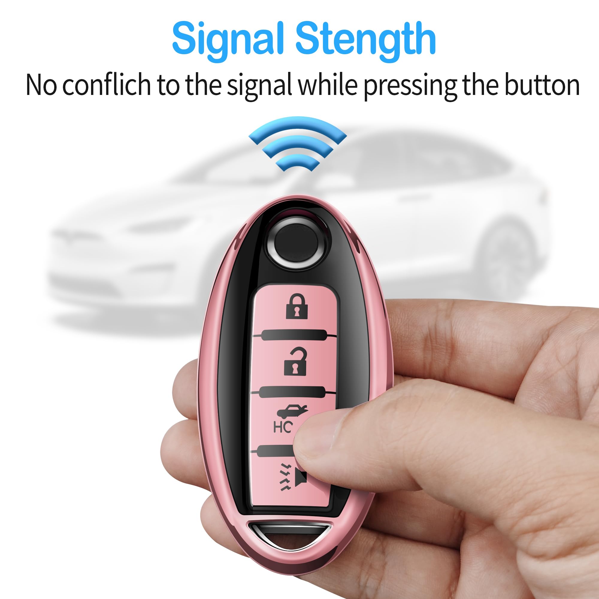 Tukellen Compatible With Nissan Key Fob Cover Soft Tpu Key Case For Infiniti X-Trail Rogue Altima Quest Pathfinder Sentra Patrol