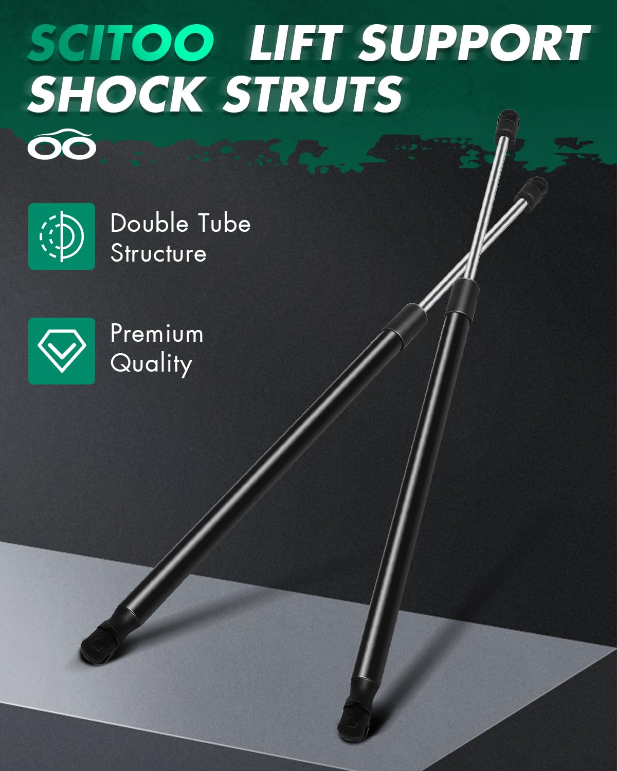 Scitoo 6701 19.93Inch Lift Supports Fit For Mazda 2 2011-2014 Rear Left And Right Hatchback Shock Struts 2Pcs