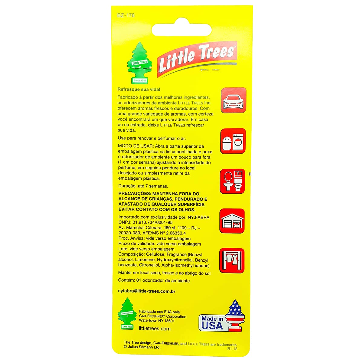 Little Trees Hanging Car And Home Air Freshener, Black Ice (Pack Of 3)