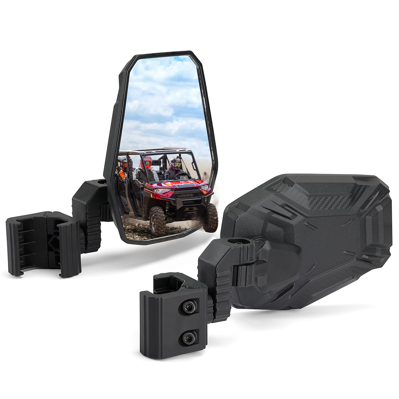 Kemimoto Utv Side Mirrors, Utv Rearview Mirrors Compatible With Pro-Fit Polaris Ranger General Can-Am Defender Maverick Trail, 3