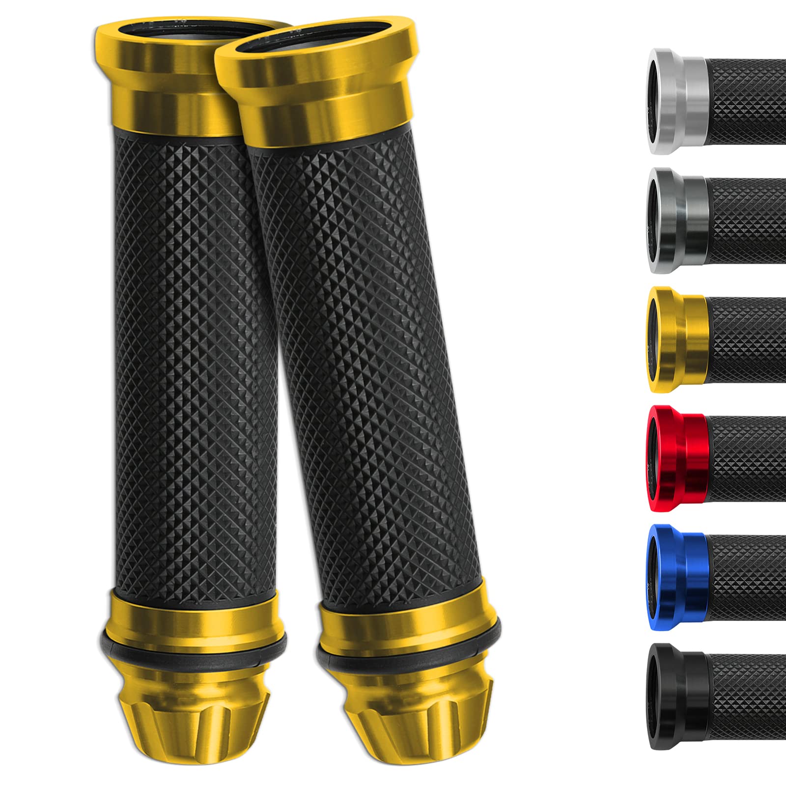 DREAMIZER 7/8'' 22mm Motorcycle Handle Grip Universal Dirt Pit Bike Motocross Rubber Gel Hand Grips Brake Hands - Gold