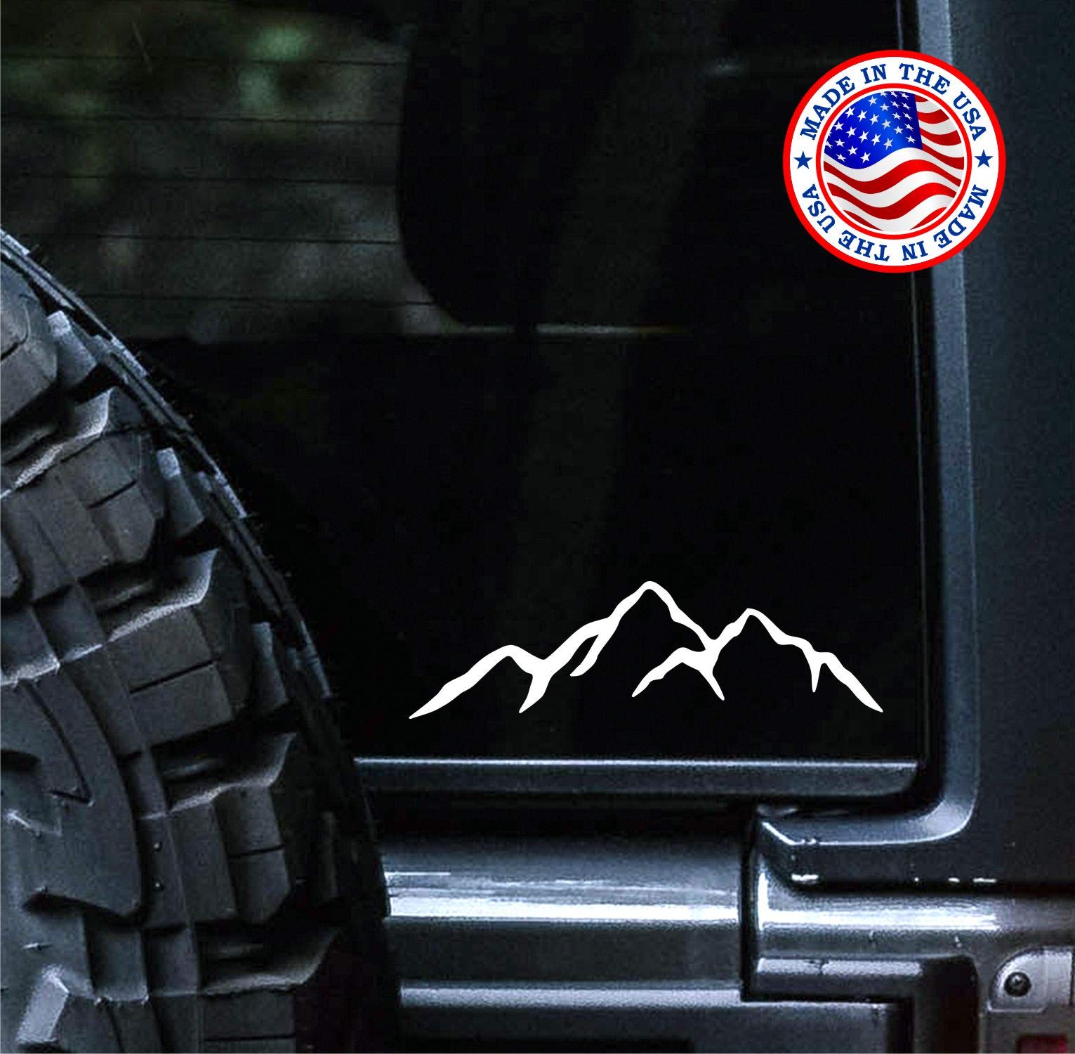 Sunset Graphics & Decals Mountain Car Decal Sticker Adventure Camping | Cars Trucks Vans Walls Laptop | White | 7 inches | SGD00