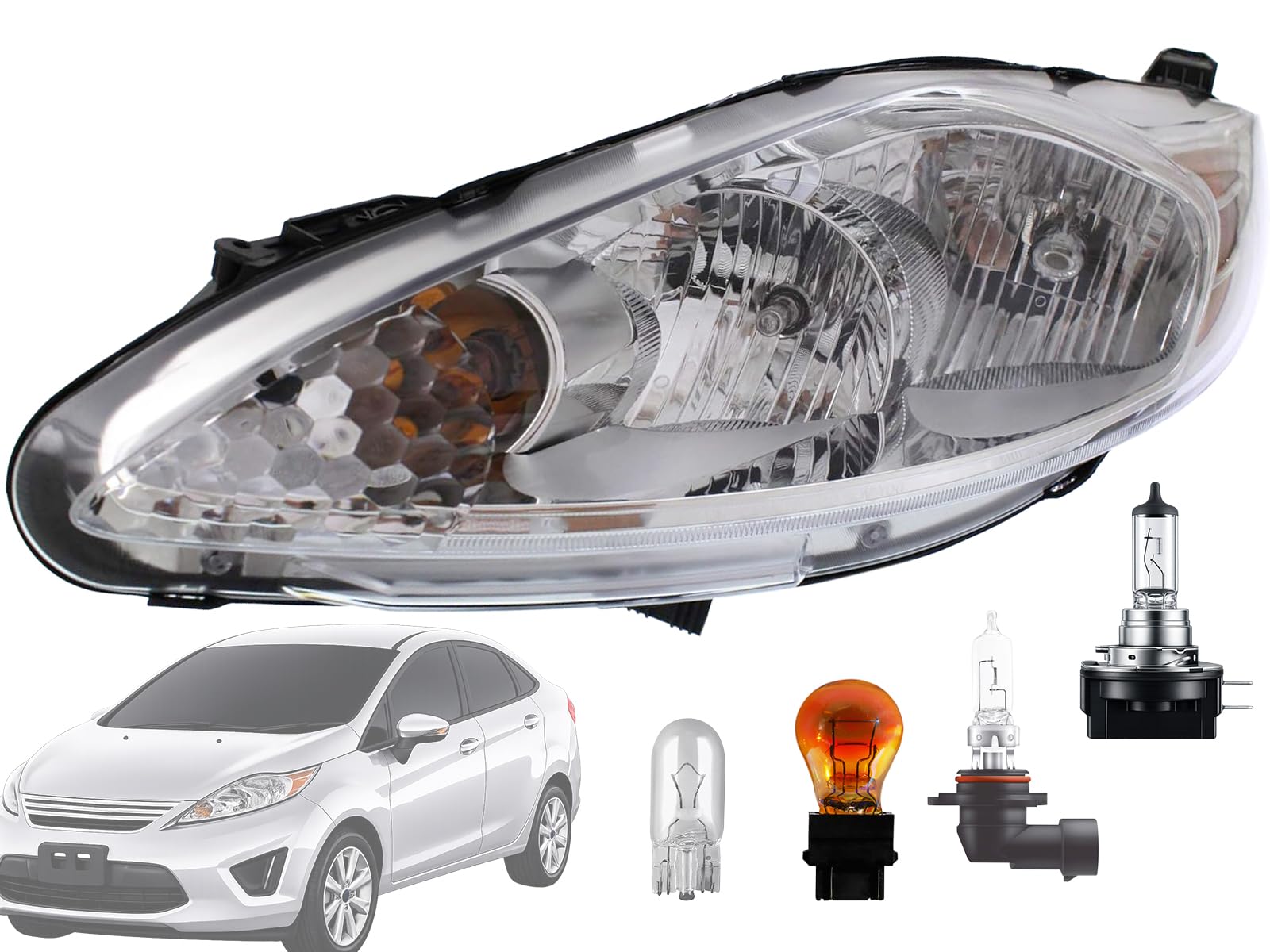 Auto Parts Avenue APA Replacement Head Light for 2011 2012 2013 Fiesta Sedan Hatchback Without Appearance Pkg Driver Left Side C