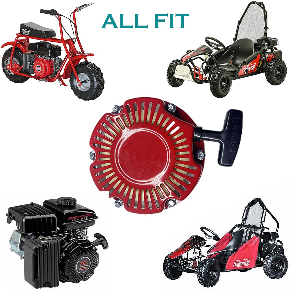 Qymoto 98Cc Recoil Pull Start For Coleman Ct100U Cc100X Mini Bike,Ck100-S Sk100 Ck100 Go Kart, Predator 79Cc Ohv Engine Recoil Starter Assembly With Spark Plug