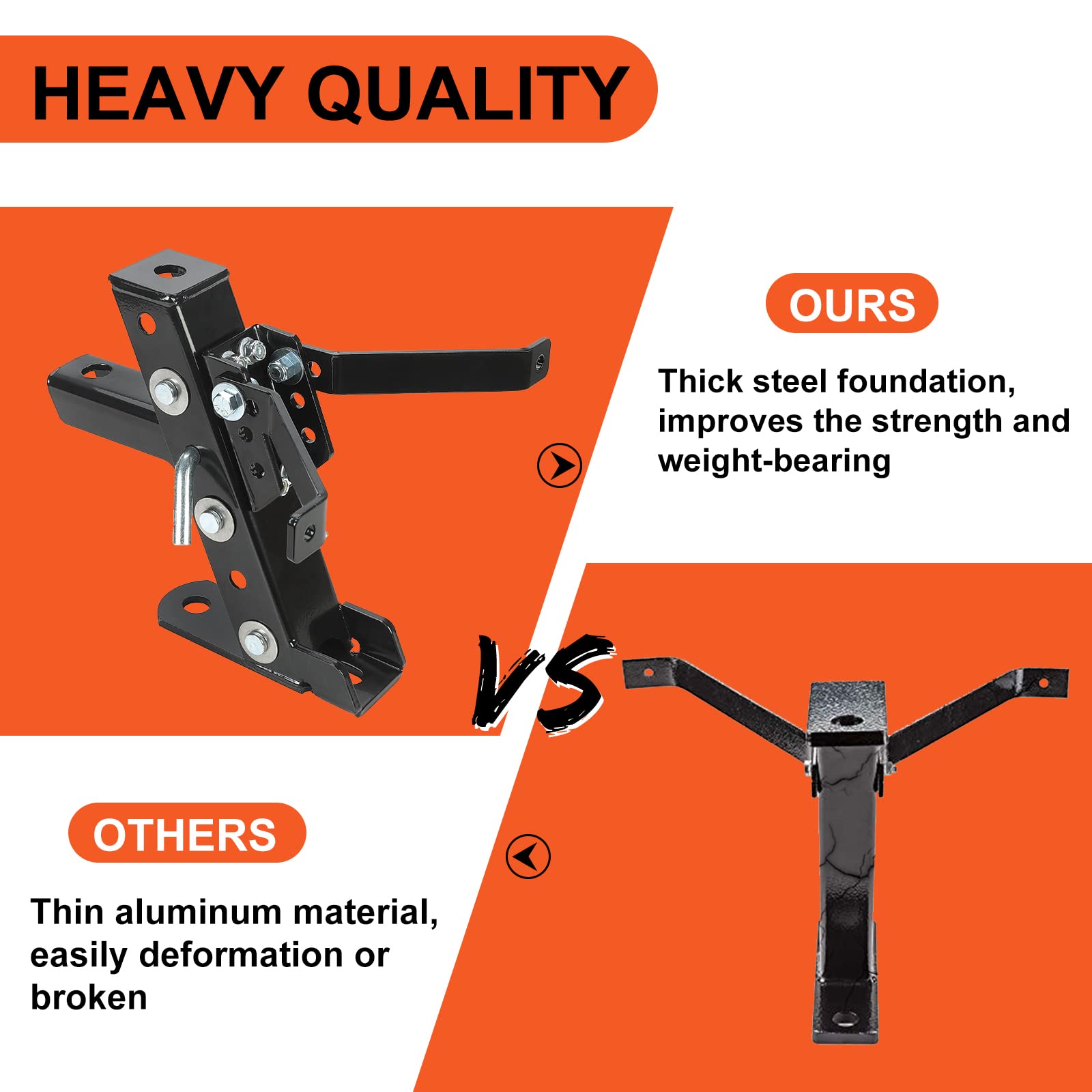 Ecotric Heavy Duty Adjustable Lawn Mower Trailer Towing Hitch, Garden Tractor Hitch Steel Compatible With John Deere Cub Cadet C