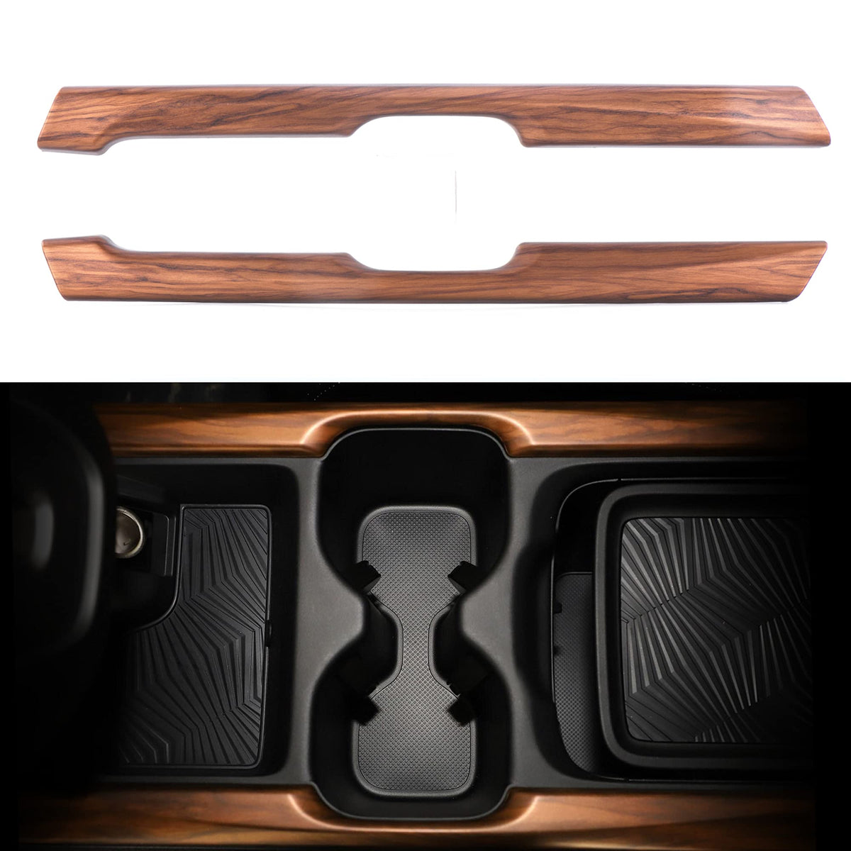 AntBooBoo for CRV 2021 2022 OEM Style Center Consoles Cup Holder Trims for Honda CR-V Peach Wood Grain Stripe Panel Cover Interi
