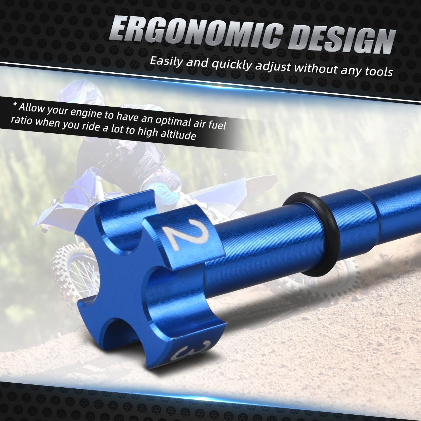 NICECNC Blue Universal Aire/Fuel Mixture Screw Adjuster Keihin FCR Carb Motorcycle Compatible with Yamaha Honda Kawasaki Suzuki CRF YZF WR KXF KLX RMZ,See Fitment