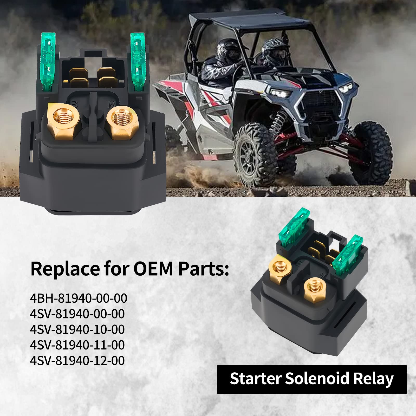 Starter Solenoid Relay Atv Compatible With Yamaha Yfm350A Yfm 350 400 450 660 Grizzly Big Bear Kodiak Wolverine Rhino Raptor Bruin 2000 2001 2002 2003 2004 2005 2006 2007 2008 2009